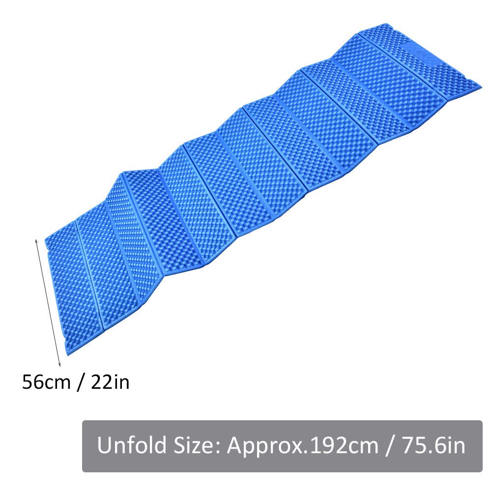 Foam Mat Fold to Fit Folding Equipment Mat Beach Tent Sleeping Pad (Blue)