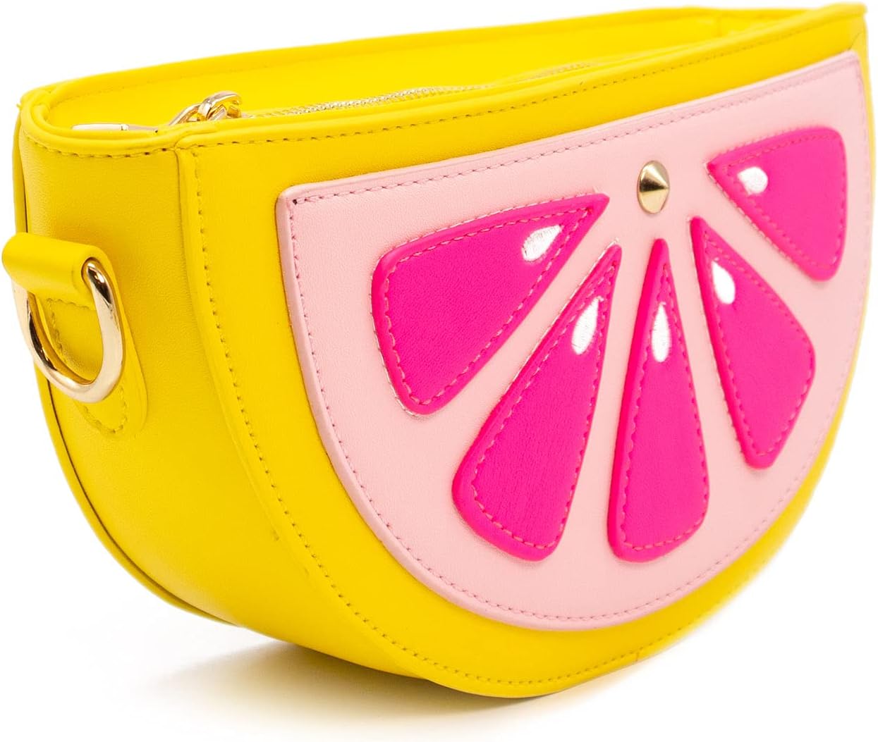 Bewaltz Novelty Handbag, Fun Shape Tween Style - Sauce Packet Crossbody (Juicy Grapefruit)