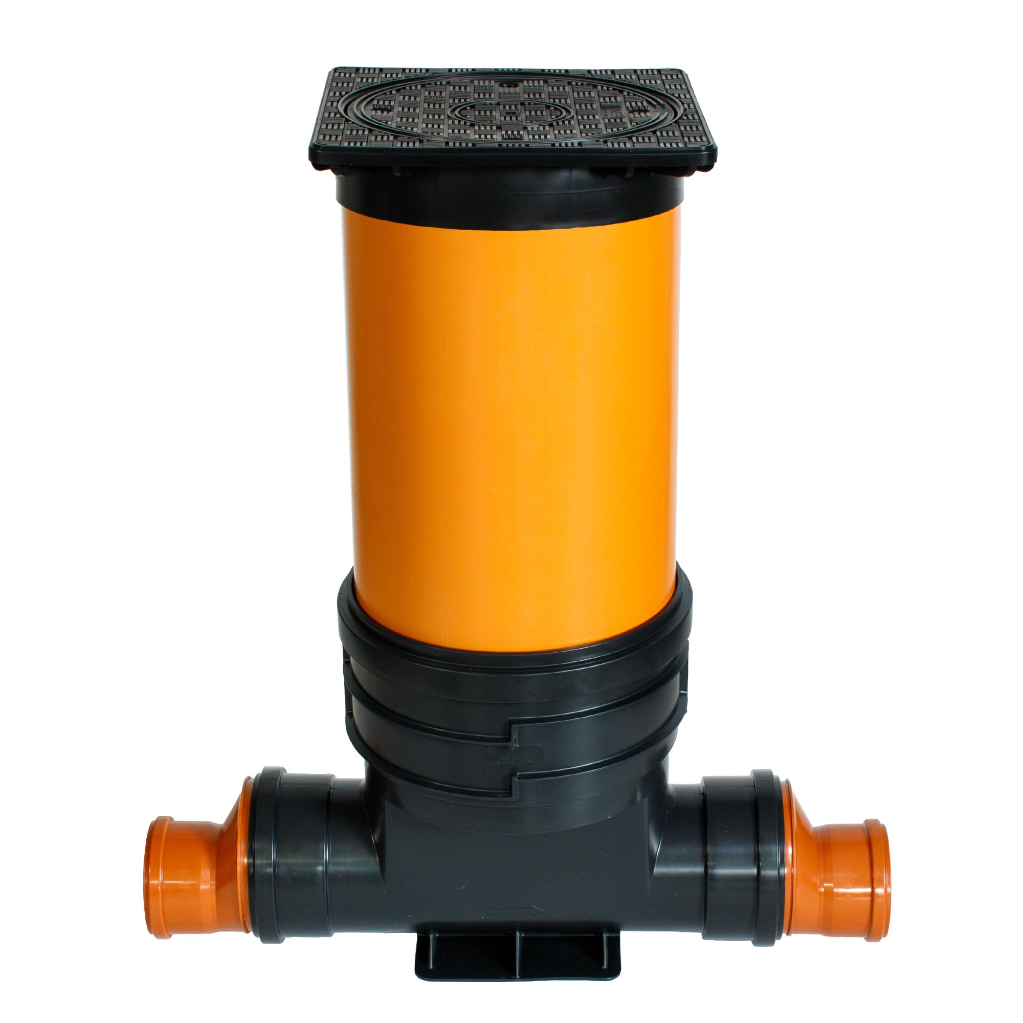 Schachtsystem Set - Kontrollschacht DN 315 - PVC Kunststoffrohr, Schachtböden gerade, 0,5 m Rohr, Deckel Voll Viereckig, Höhe 78 cm, Breite 76,5cm - 2x DN 110-2 x Reduzierung 160/110