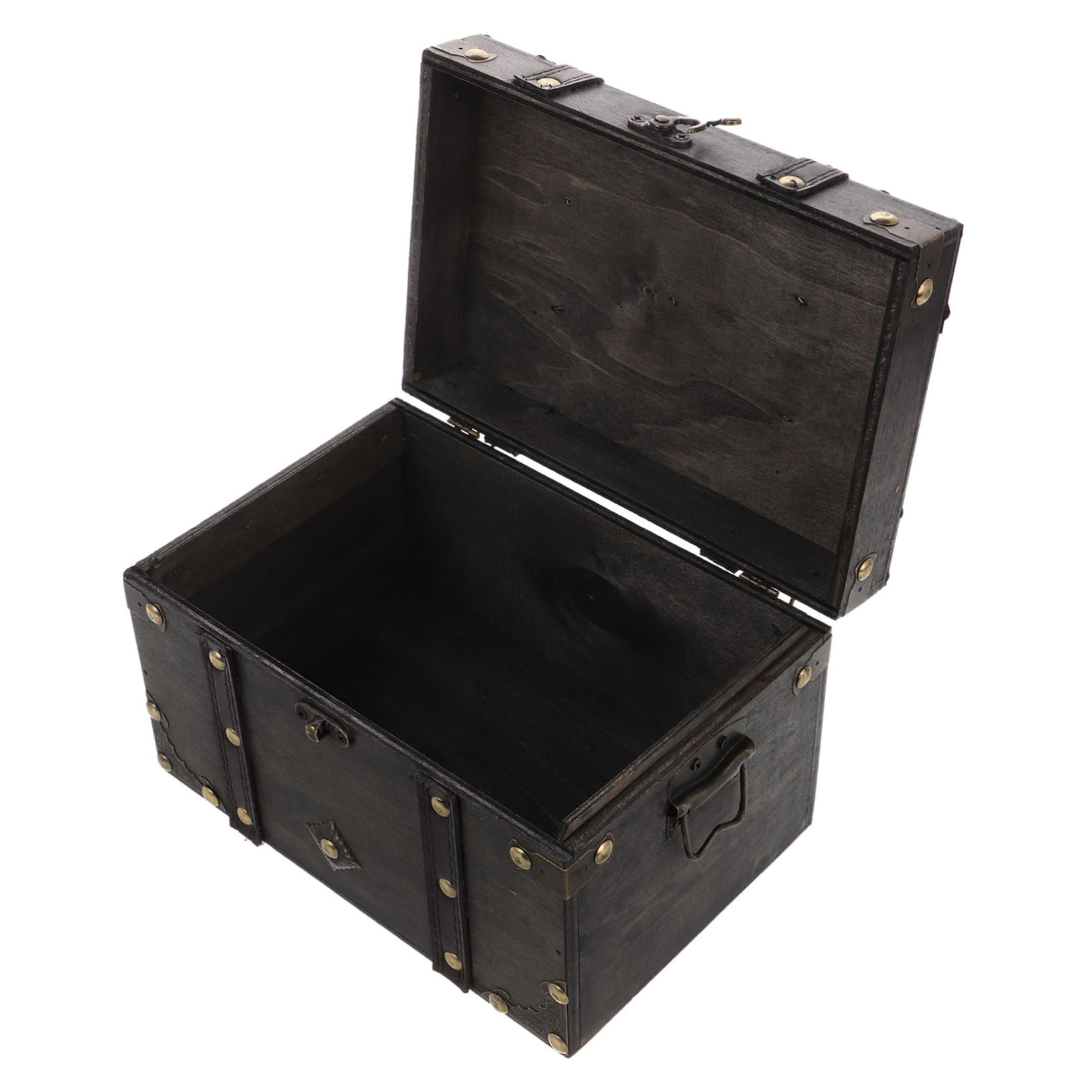 Malle pour bijoux et souvenirs en bois antique boîte rangement rétro style coffre au trésor