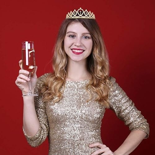 Miniatura 6 de CIEHER Faja de reina de cumpleaños y tiara de diamantes de imitación, coronas de cumpleaños para mujer