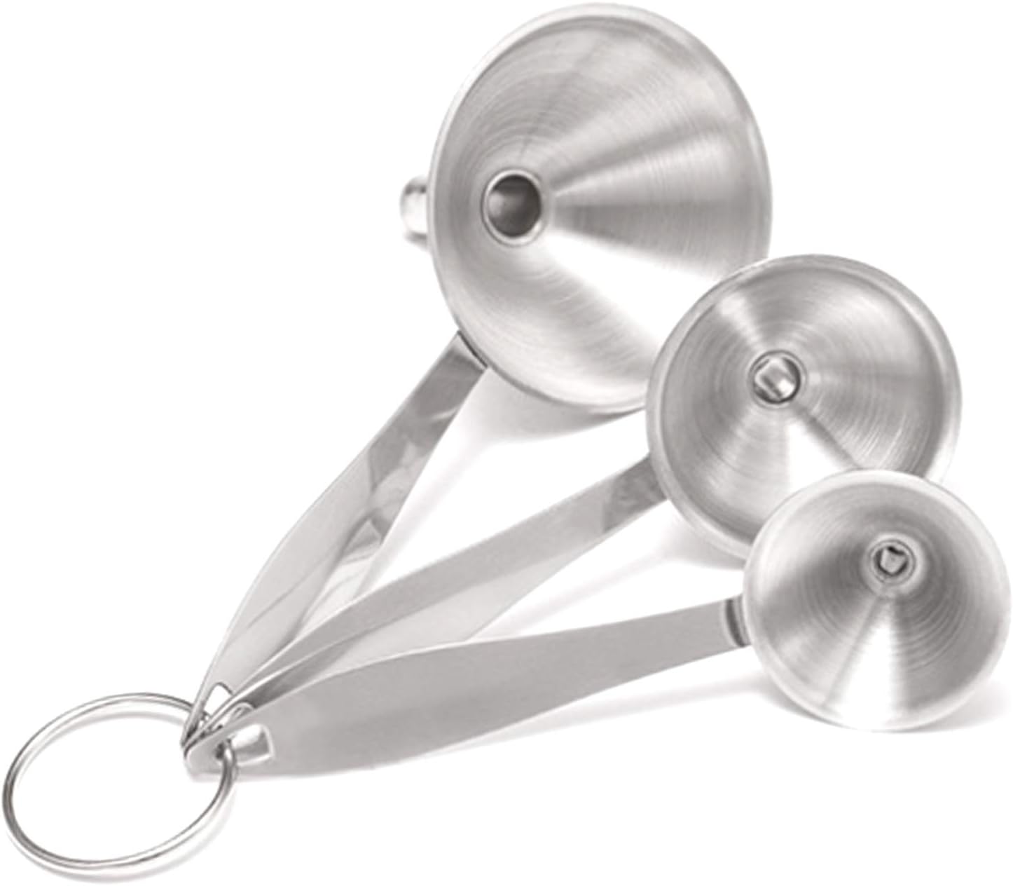 3 in 1 Stainless Steel Funnels for Filling Bottles Small Metal Funnel with Handy Handle for Essential Oils Liquid Fluid Spice Dry Ingredients Powder, Durable and Dishwash