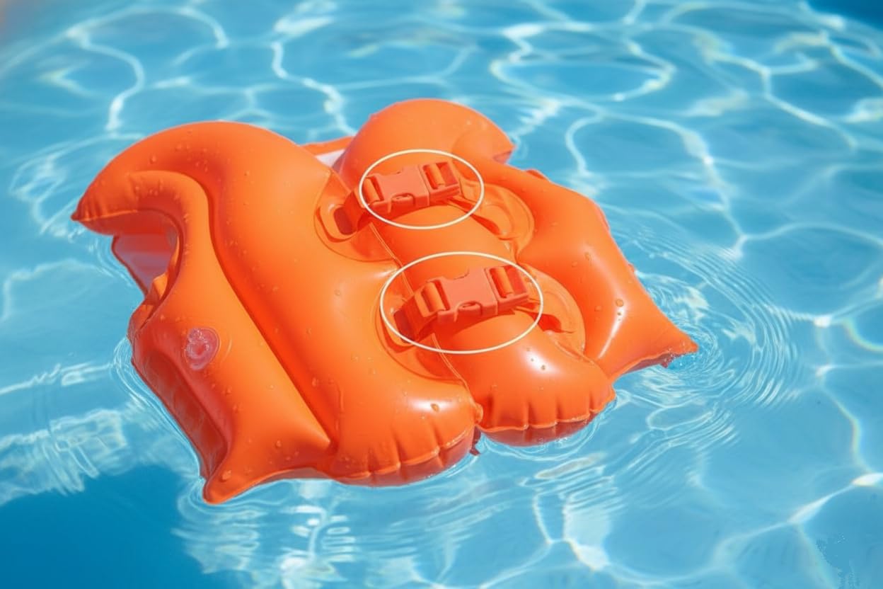 Enorme Swim Vest for Kids | Adjustable Inflatable Floating Jacket | Swimming Aid for Children | Durable PVC Life Vest with Double Buckle & Neck Support | Ideal for Pool & Beach Use - (Pack of - 1) 4