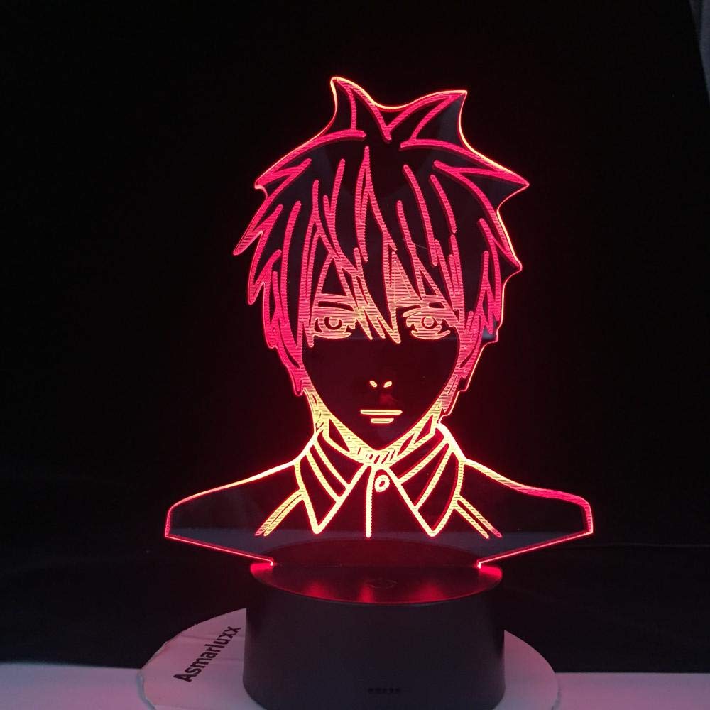 ZGSBT Lámpara de ilusión 3D Luz de noche LED Anime Kuroko Baloncesto Kuroko Tetsuya Figura para niños Niño Decoración de habitación de niño Lámpara de escritorio de regalo de baloncesto Manga