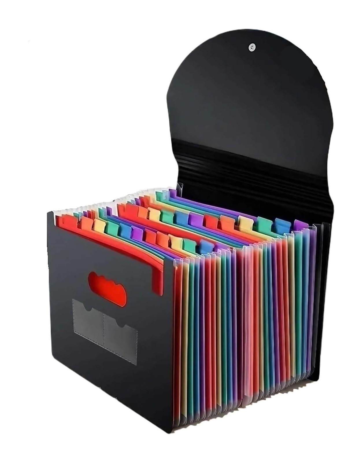 Carpeta expansible, Cajas organizadoras de Documentos Carpeta de Archivos de acordeón Negro Bolsillos expandibles Almacenamiento de Documentos(Black-25 Pockets)