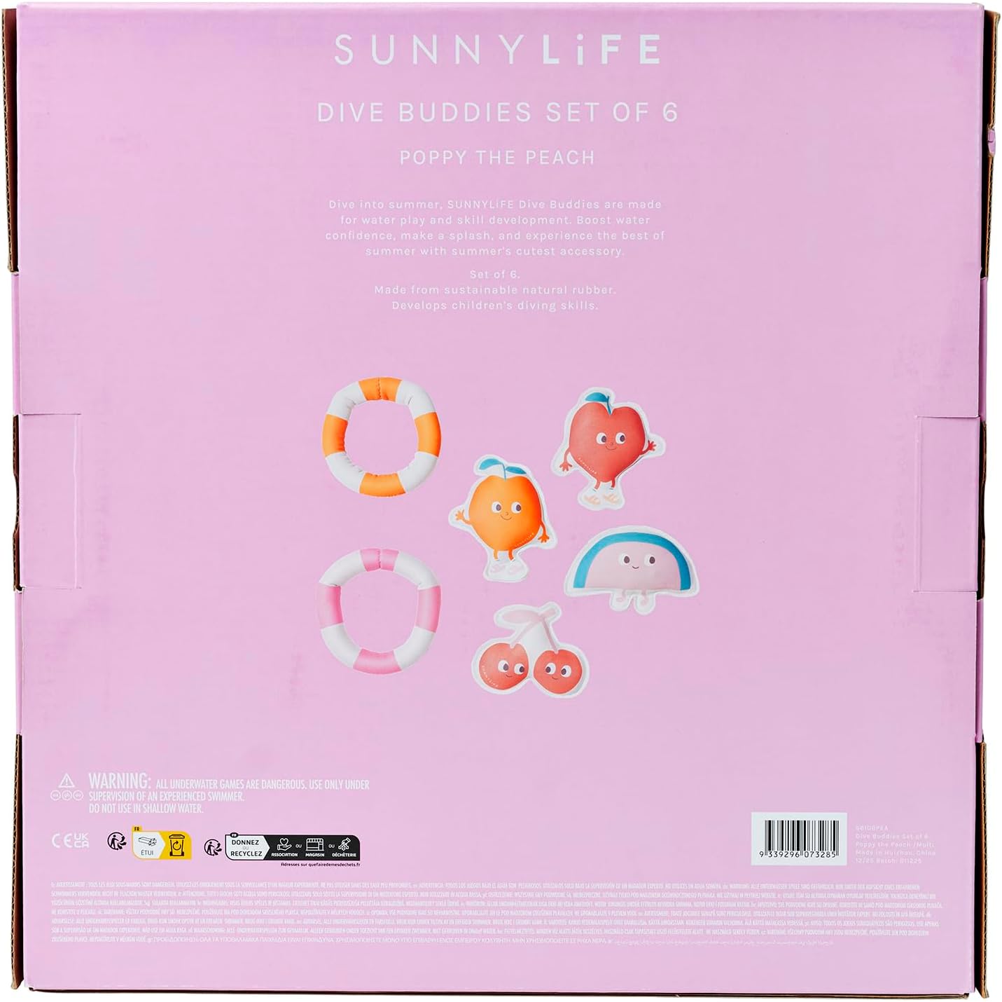 Sunnylife Dive Buddies - Poppy The Peach Set of 6