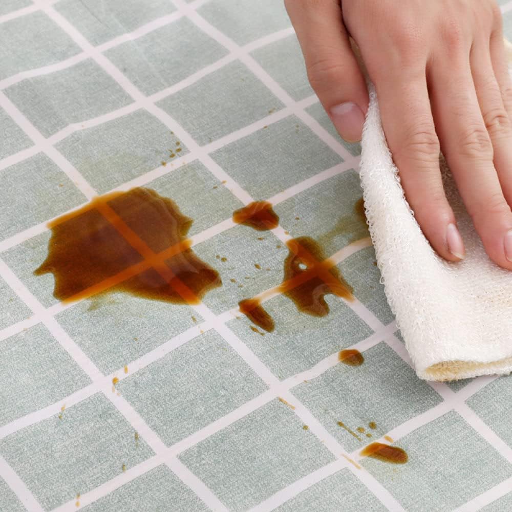 IsolaY Plastic PVC Rectangula Grid Printed Tablecloth Kitchen Dining Table Colth Cover Mat,A06,137 * 180cm