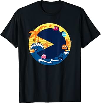 ビンテージパックマン フェイドブラックTシャツ Amazon | パックマン Tシャツ | Tシャツ・カットソー 通販