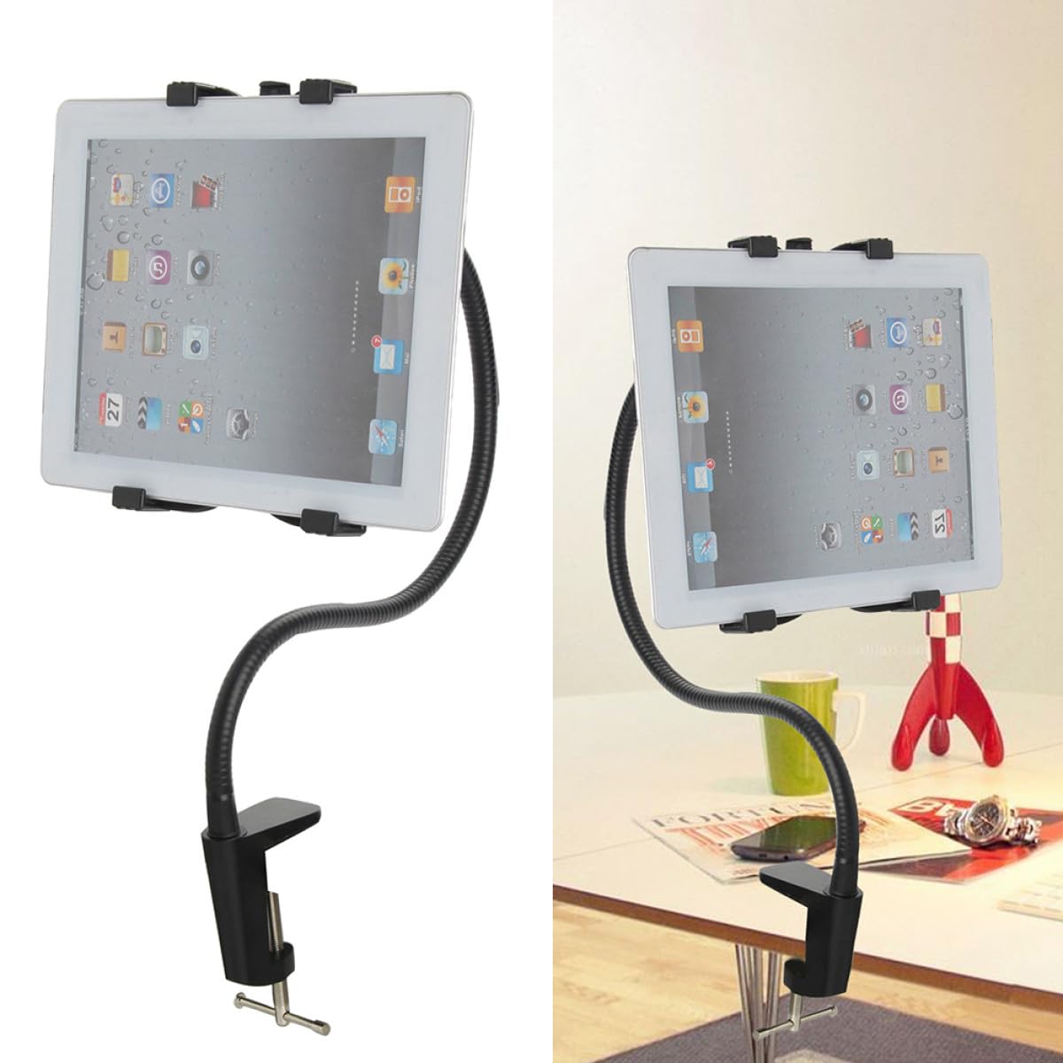 Soporte para Teléfono Móvil y Tablet Brazo Flexible y Giratorio Adecuado para Escritorio y Cama