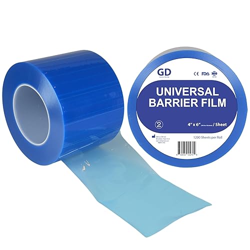 Película de barrera azul de 1200 hojas de 4 x 6 pulgadas, cinta protectora de polietileno desechable y gruesa, película de barrera dental, película