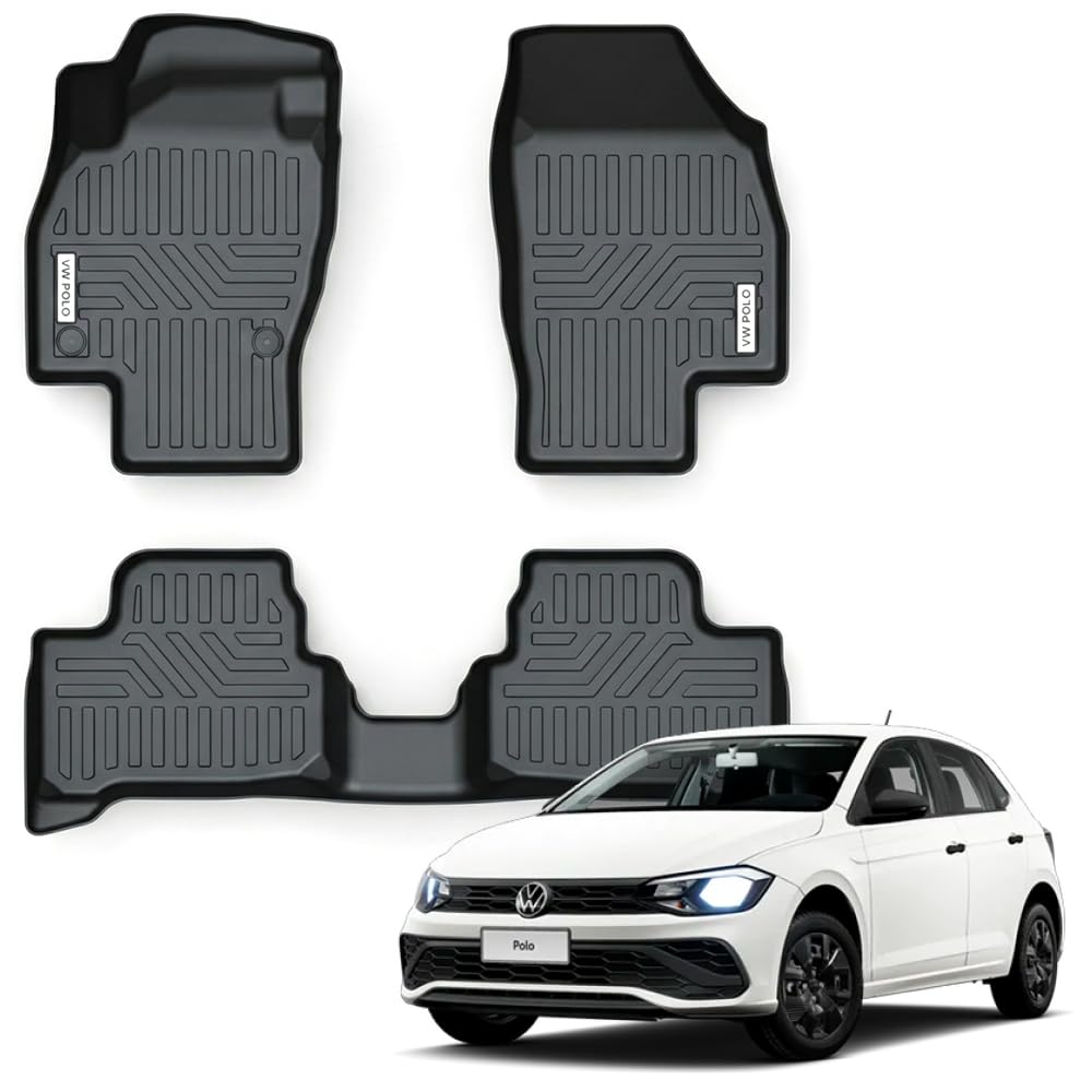 Tapete Automotivo Bandeja 3D para Volkswagen Polo 2009 ou Superior em Borracha TPO