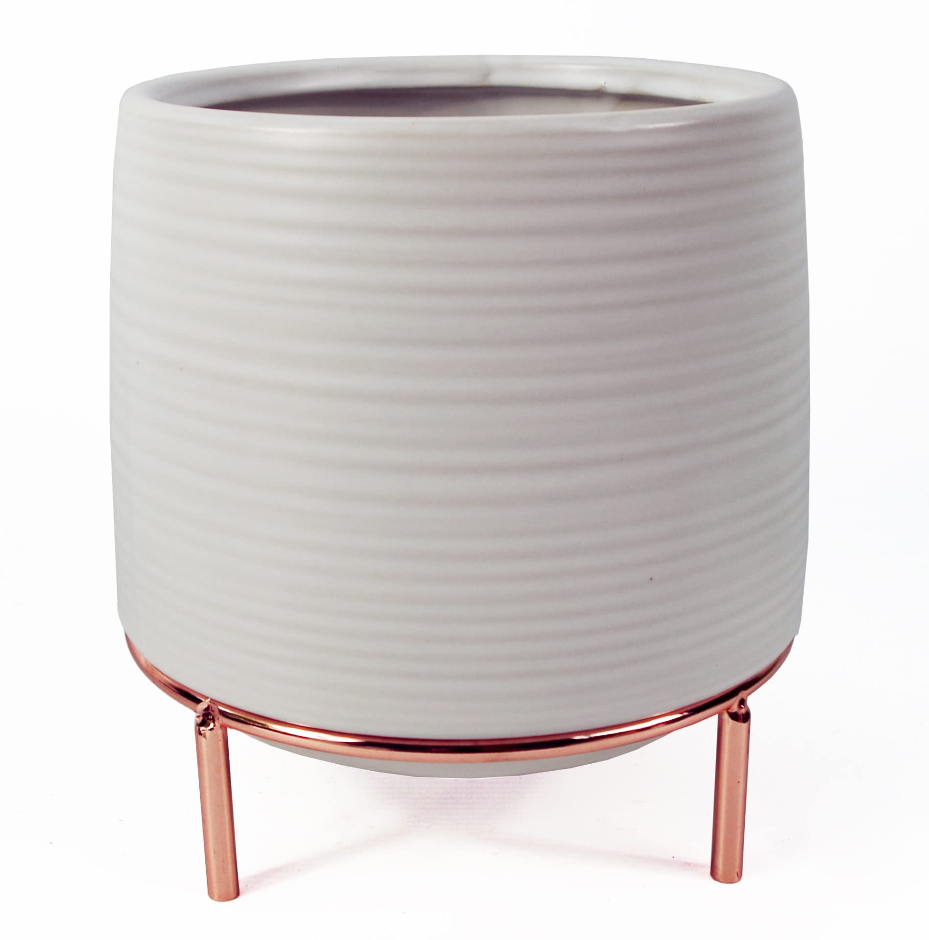 Leaf Macetas de cerámica, Soporte de Oro Blanco, 18 cm