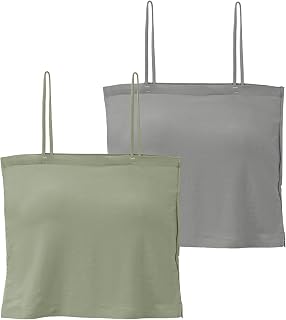 Paquete de 2 brasieres de entrenamiento para niñas con almohadillas, camisola con tirantes delgados, camisetas sin mangas, camiseta interior para niños de 10 a 16 años