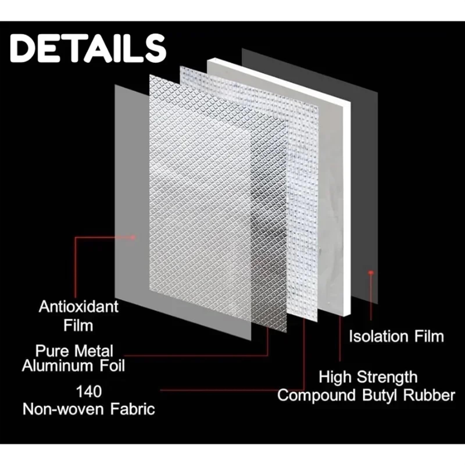 Cintas a prueba de agua Cintas de butilo Cintas de Cinta de butilo, papel de aluminio, cinta de caucho de butilo, alta temperatura, súper resistente, impermeable, autoadhesiva, reparación de tuberías