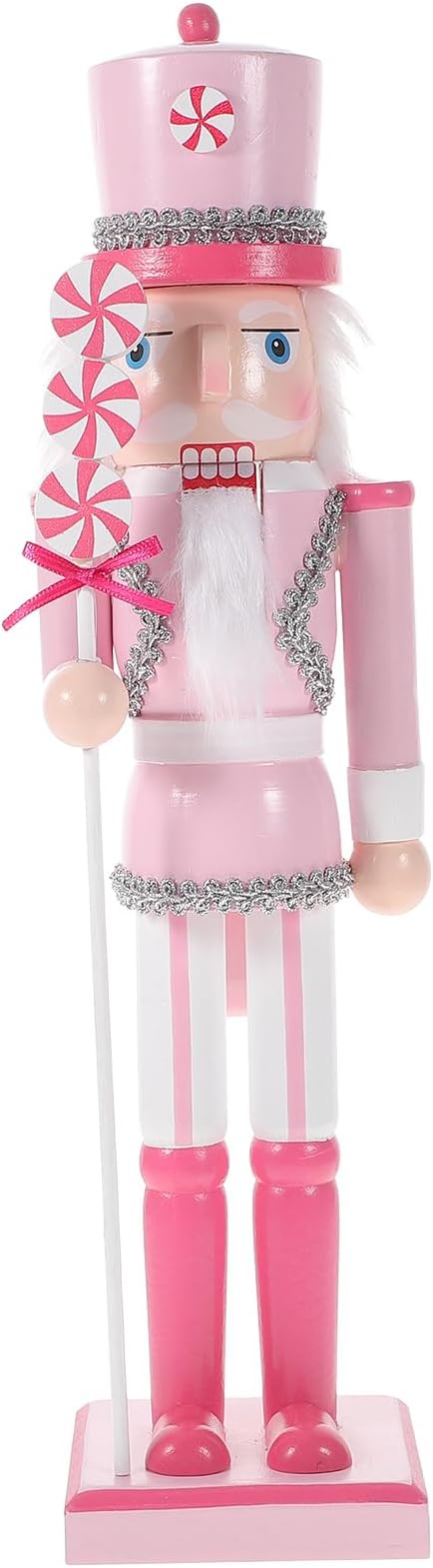 Pink Nutcracker Soldier - 14 Inch Wooden Nutcracker Figure, Glitter Collectible Christmas Ornament for Xmas Gifts