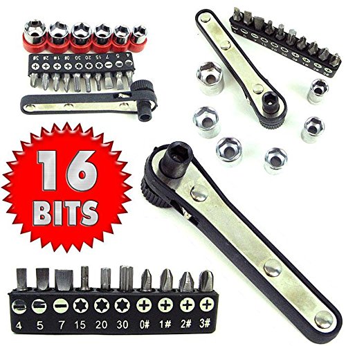 17 piece Deluxe Mini-Ratchet Screwdriver Socket Set : Amazon.ca: Tools ...