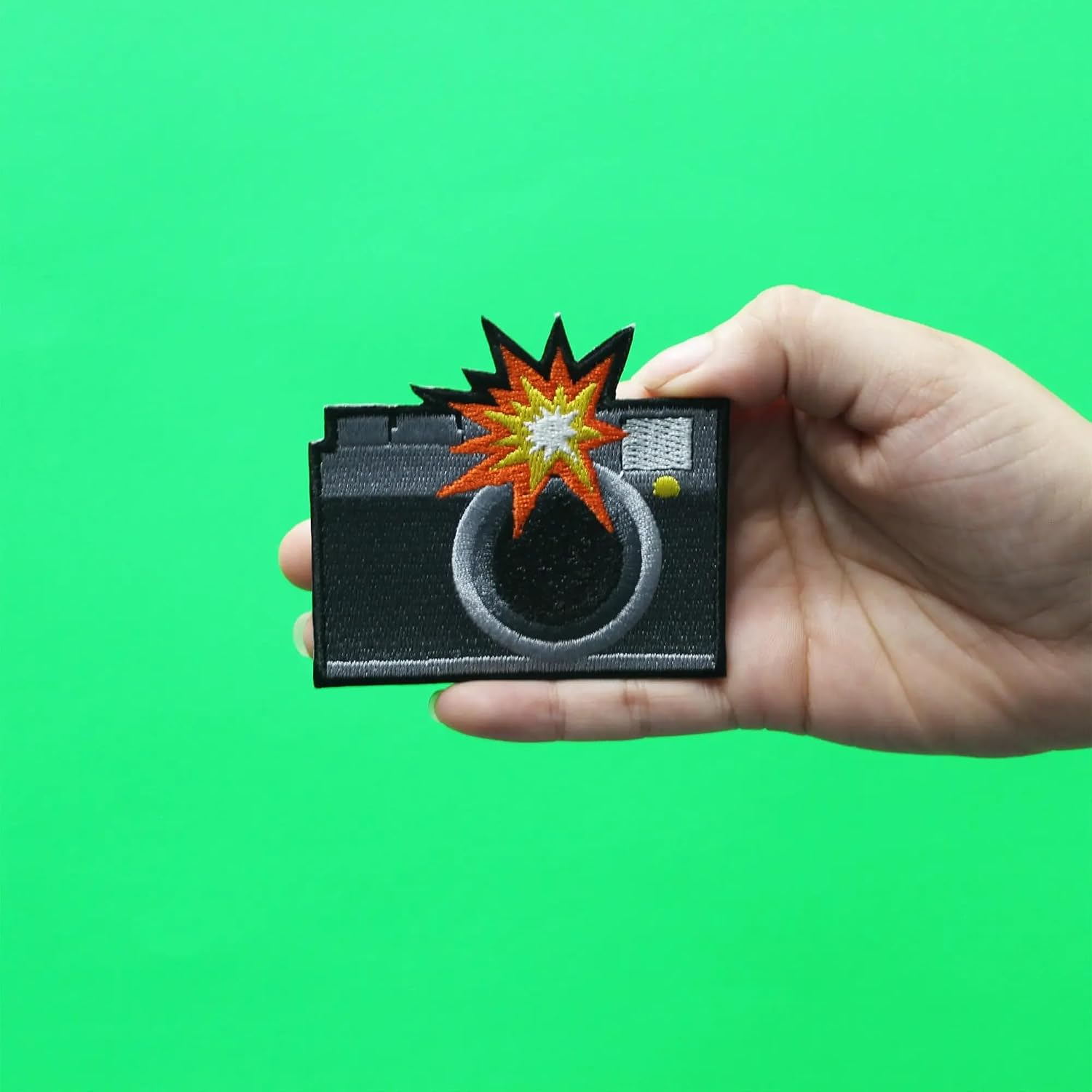 Camera with Flash Iron On Embroidered Patch image 2