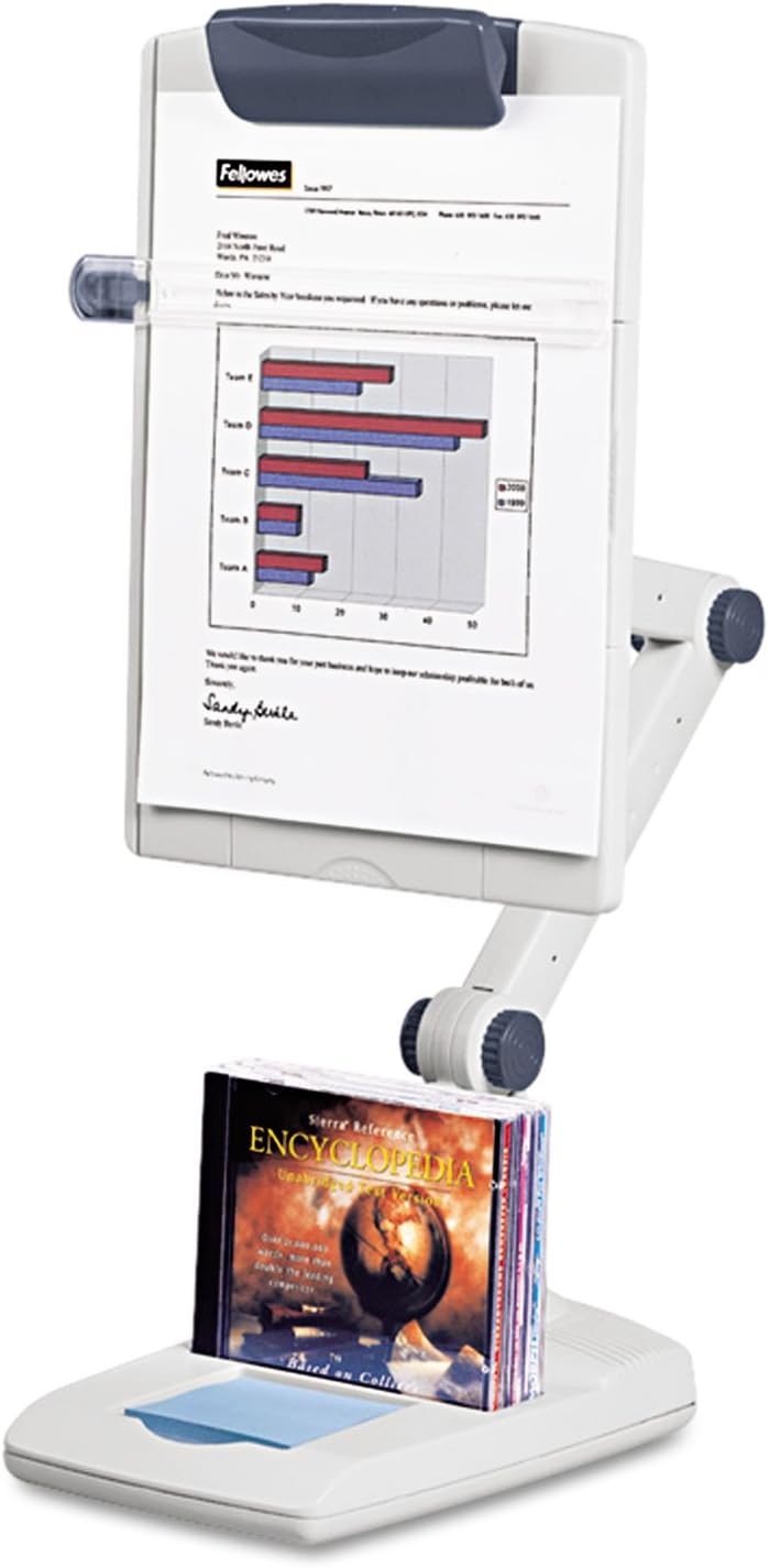 Fellowes 21128 Flex Arm Copyholder,Adjustable,9-1/8-Inch x10-Inch x20-Inch,PM/GRPH