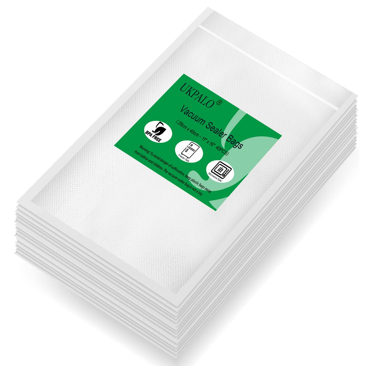 40 PCS 28cm x 40cm Vacuum Sealer Bags, 4 mil Thicken Food Save Bags, BPA Free Vacuum Seal Bags, Heavy Duty, Great for Vac Seal Storage and Sous Vide