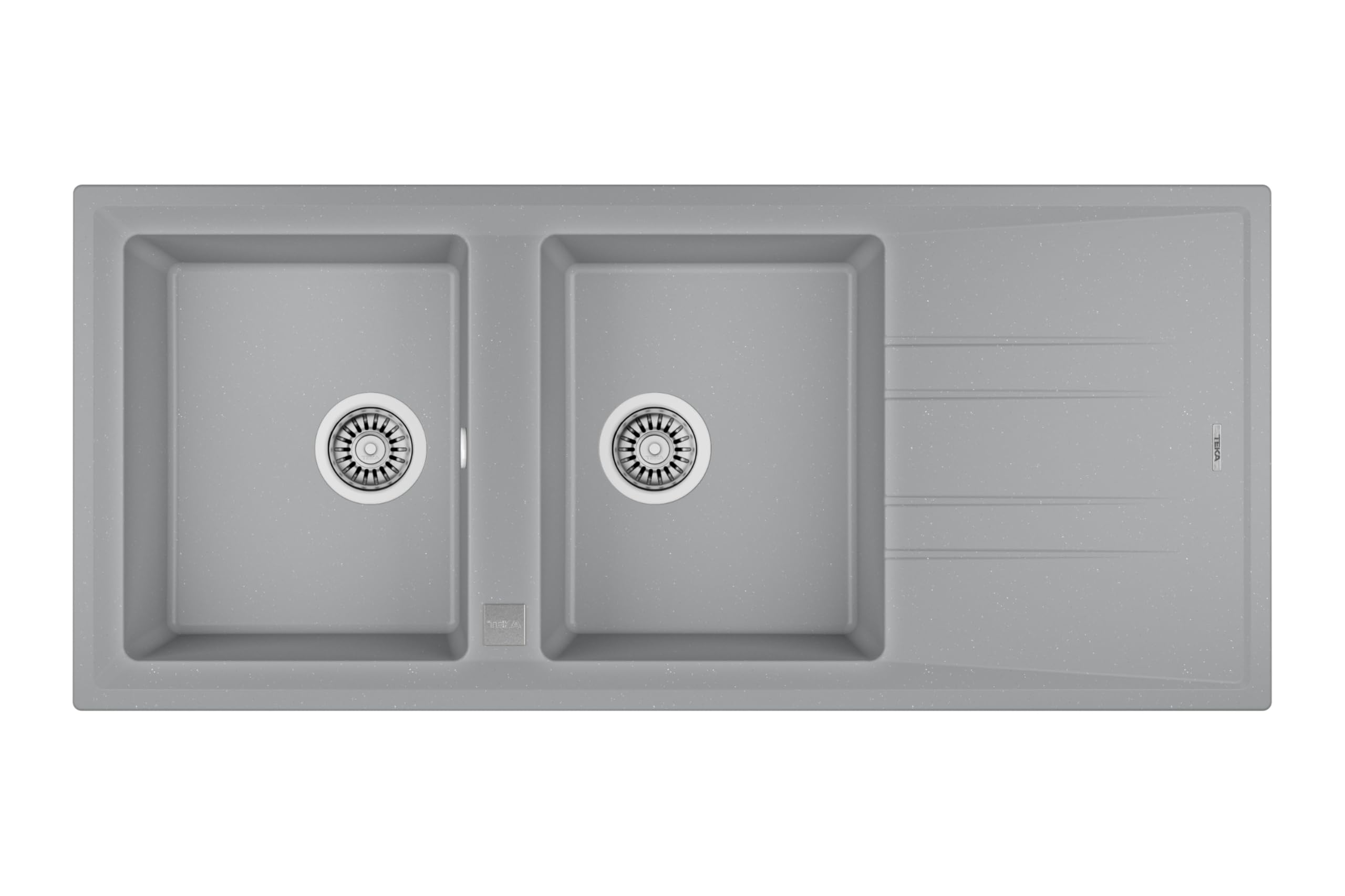 Teka Stone 80 B-Tg 2B 1D Auto Inset Tegranite Kitchen Sink With Two Bowls And One Drainer - 80 cm Grey Colour