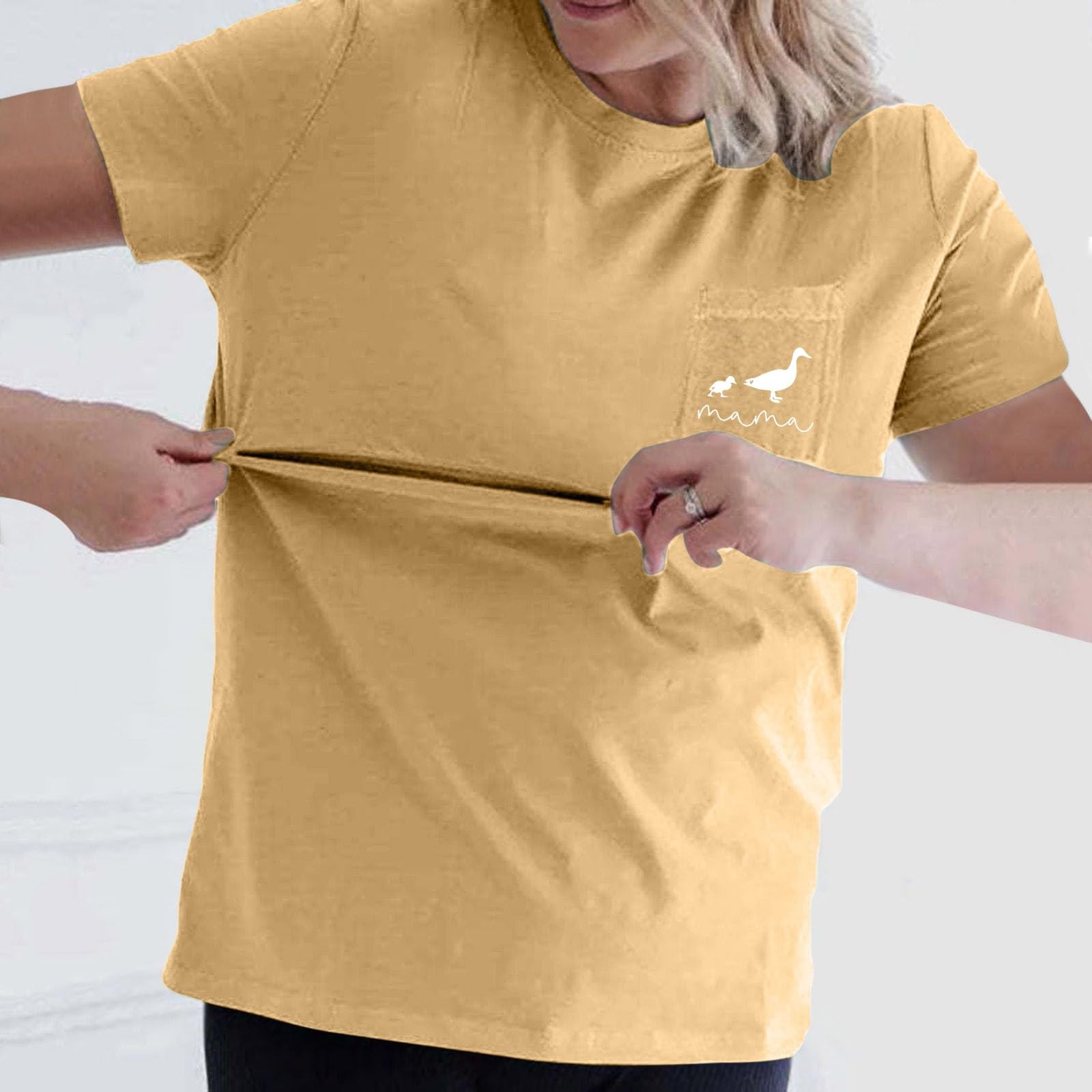 Generisch T-shirt d'allaitement confortable pour femme, haut d'allaitement avec fermeture éclair, mode de grossesse avec poche. Catégorie de produit