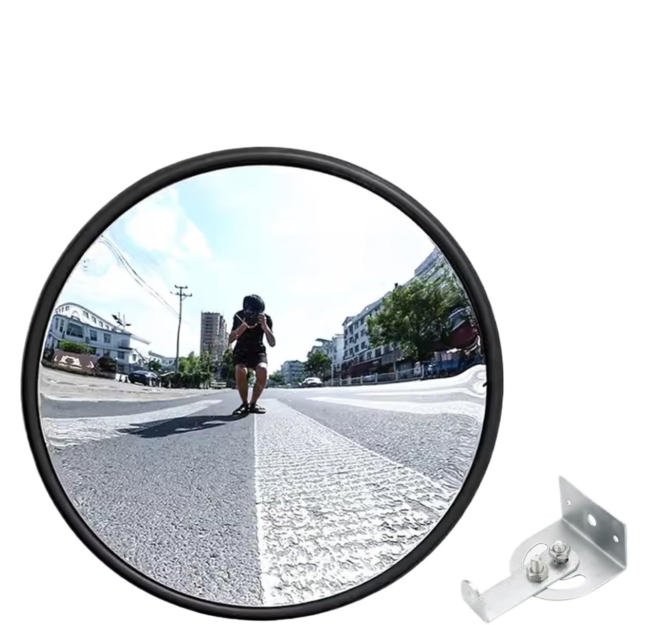 Wypukłe lustro drogowe, Convex Blind Spot Mirror Black Multiple Sizes Adjustable Bracket 160 degree