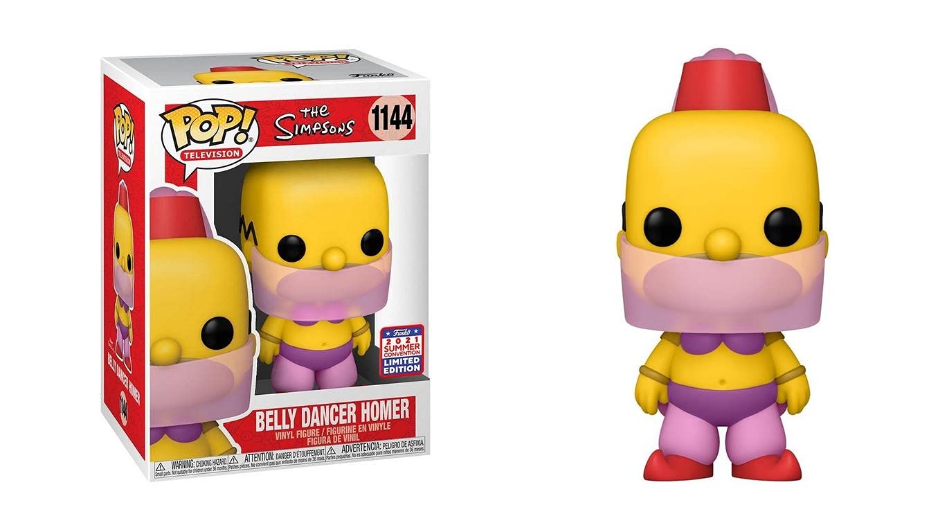 Pop! The Simpsons Belly Dancer Homer 1144 FunKon 2021 Summer Convention Shared Exclusive