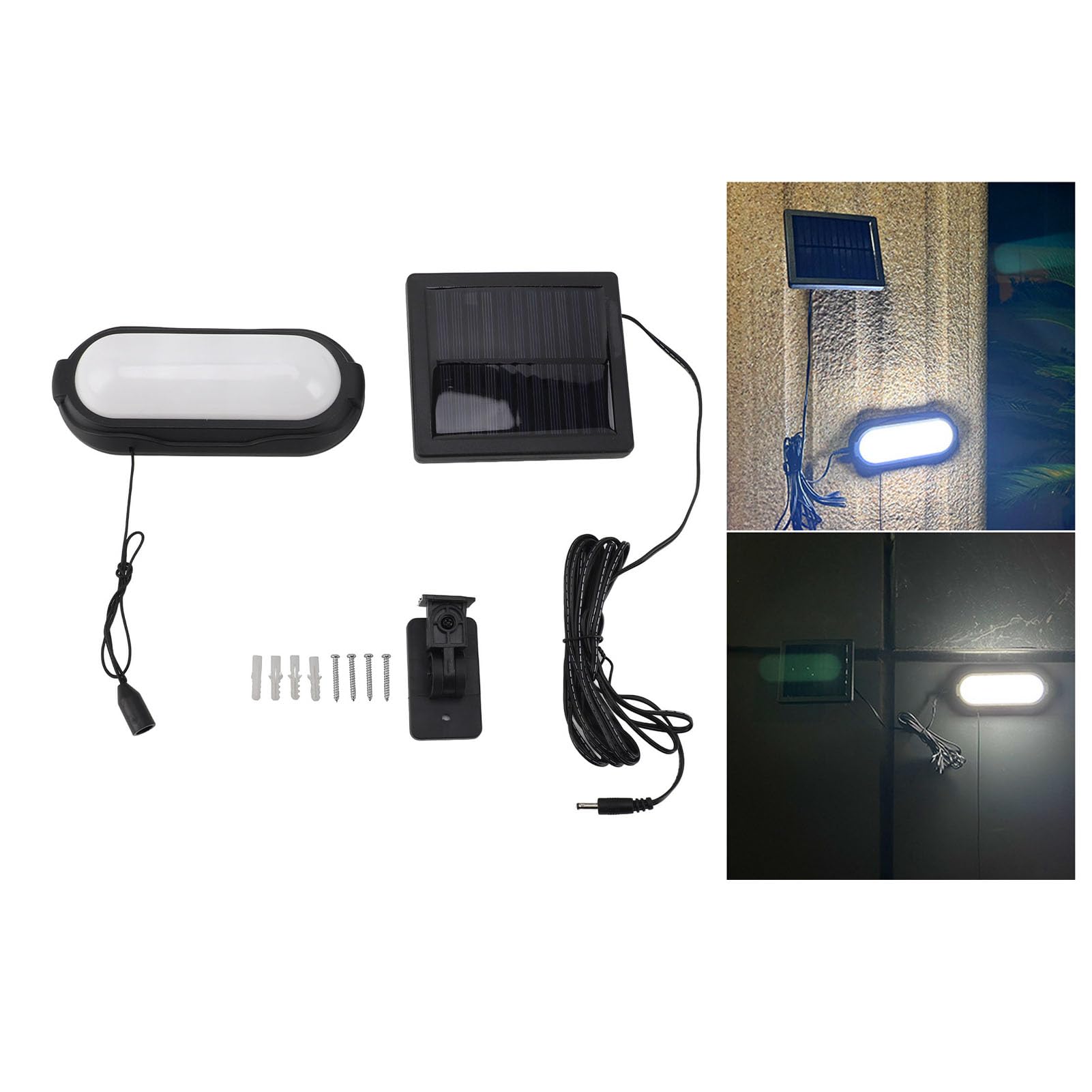 Lampes Solaires d'intérieur, Lampes Solaires pour Parapluie avec Télécommande, Interrupteur à Cordon étanche, Lumière Blanche pour Garages, Tonnelles, Hangars, Terrains de