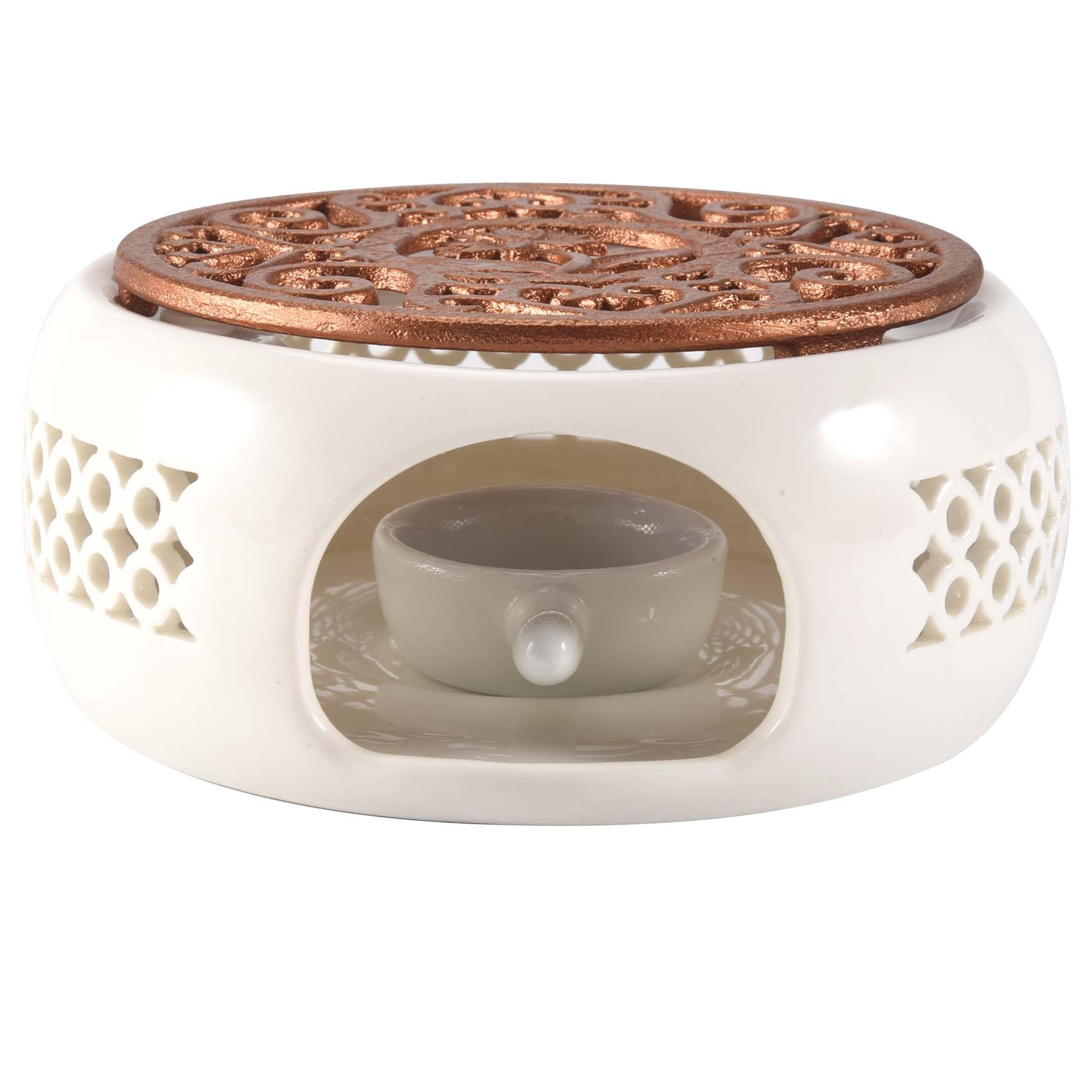 XIAOJUN Ceramic Teapot Warmer Holder Base Tea Warmer Insulation Base Tea Coffee Water Warmer Candle Heating Base Holder Teaware