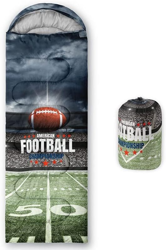 Miniatura 15 de Saco de dormir para niños y adultos, patrón de piel de jirafa marrón, ligero, cálido, portátil, para exteriores, interior, impermeable, resistente