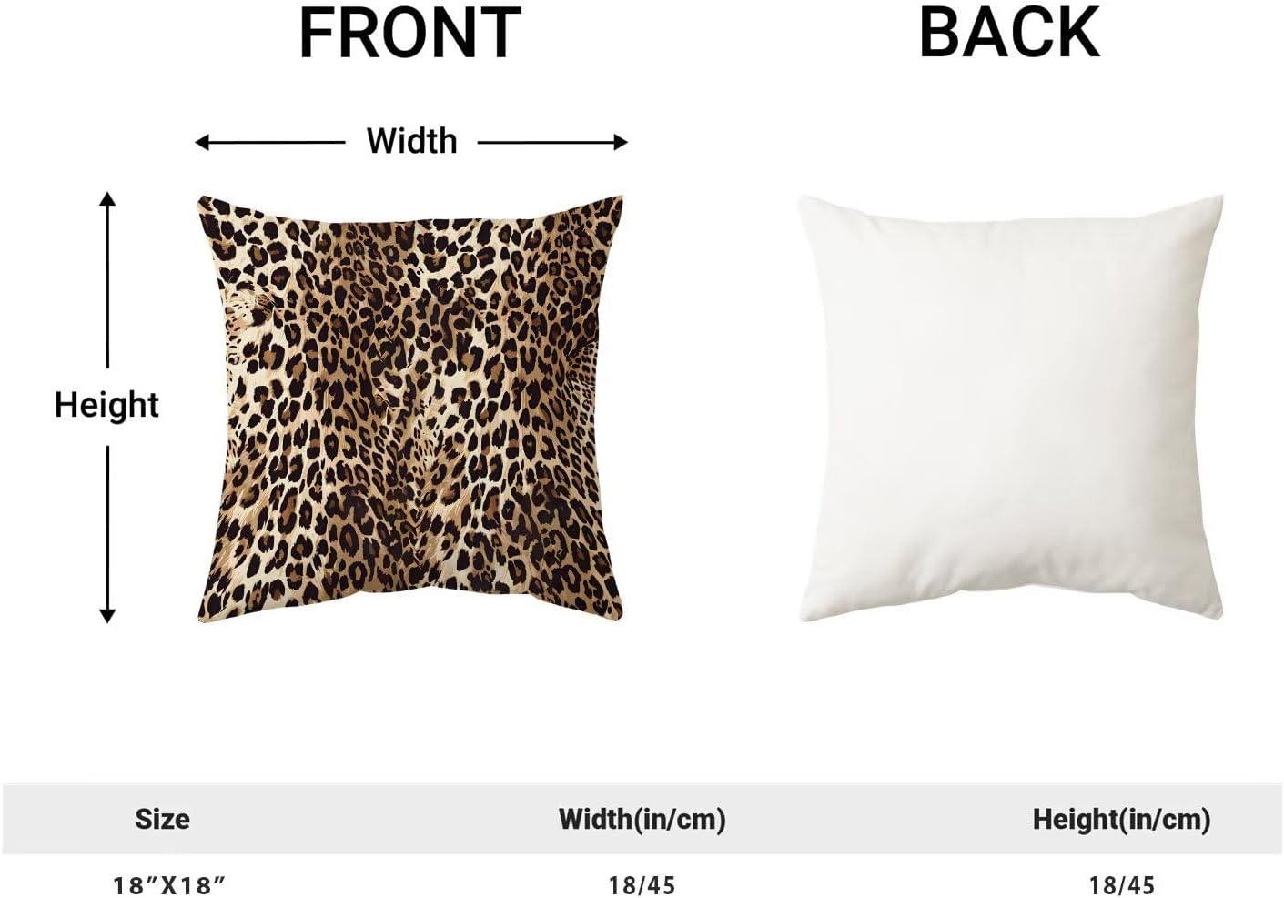 Leopard Print Pillow Covers 18x18 Set of 2 Cheetah Skin Decorative Throw Pillow Modern Outdoor Cotton Square Farmhouse Animal Cushion Cover for Home Couch Sofa - Image 2