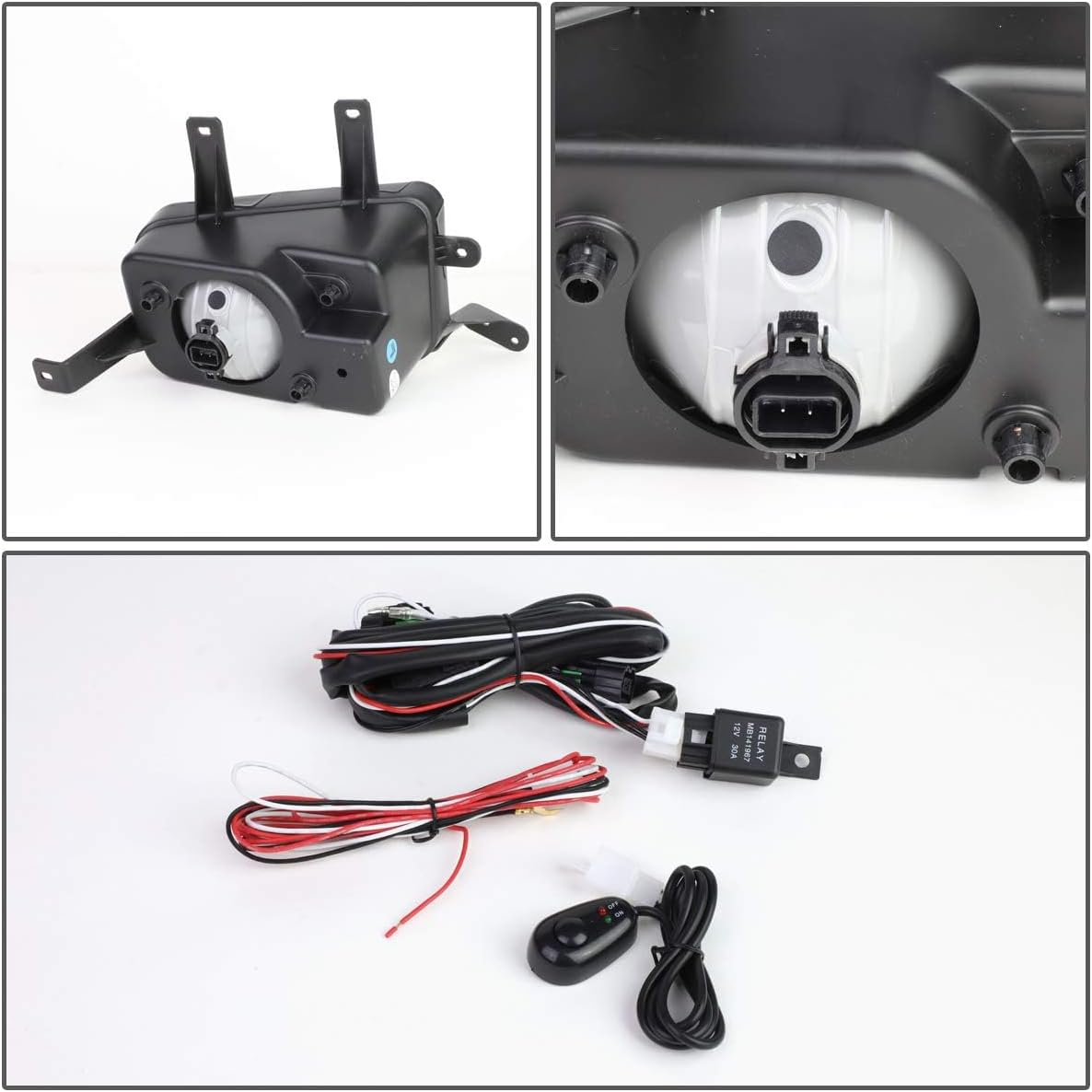 Auto Dynasty Fog Lights Assembly Compatible with 2015-2020 Chevy Tahoe Suburban 3500HD, Bumper Driving Fog Lamps with Wiring Bezel Switch Kit, Driver Passenger Side, Amber Lens