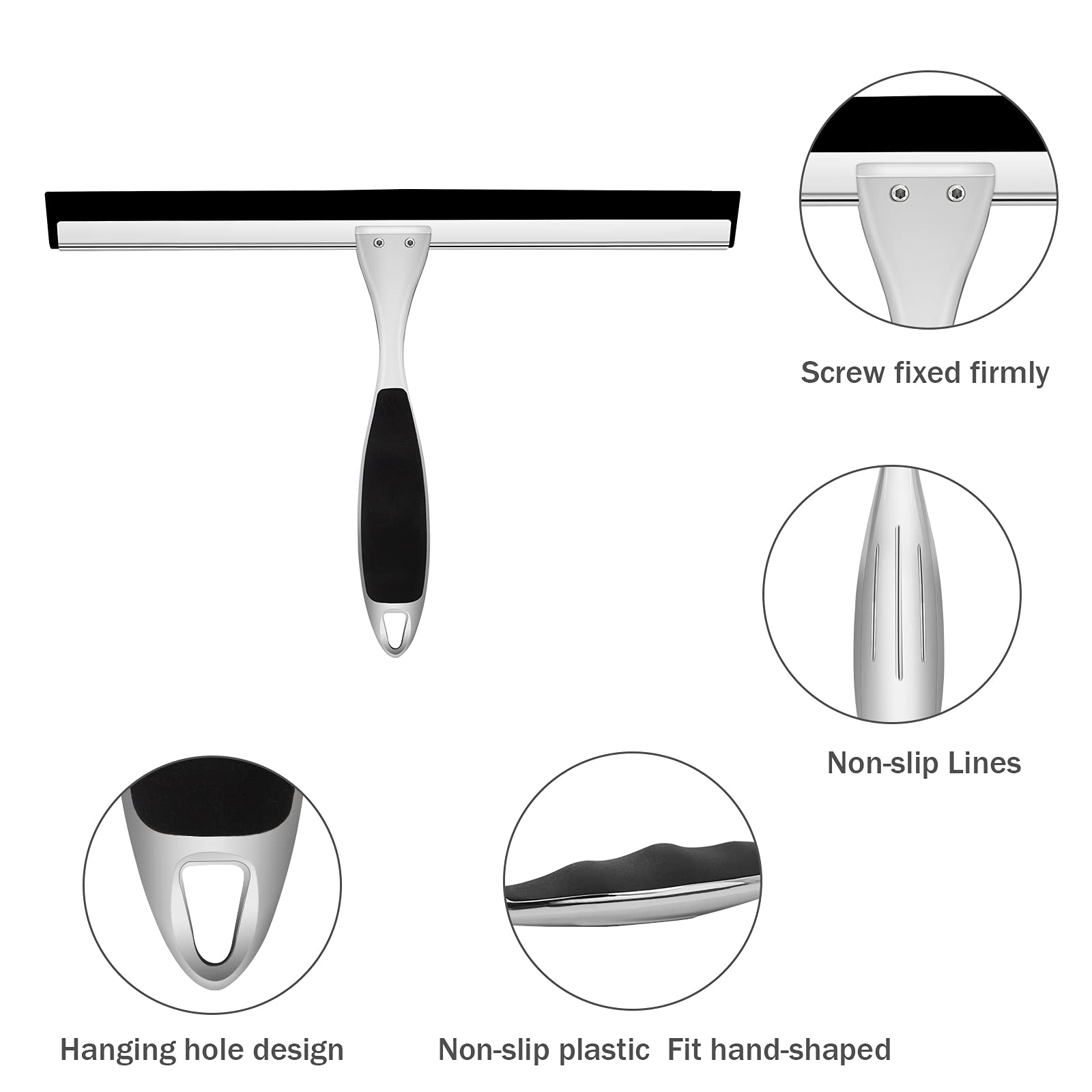 Groomer Window Squeegee Scraper,360°allround AllPurpose Shower, Car