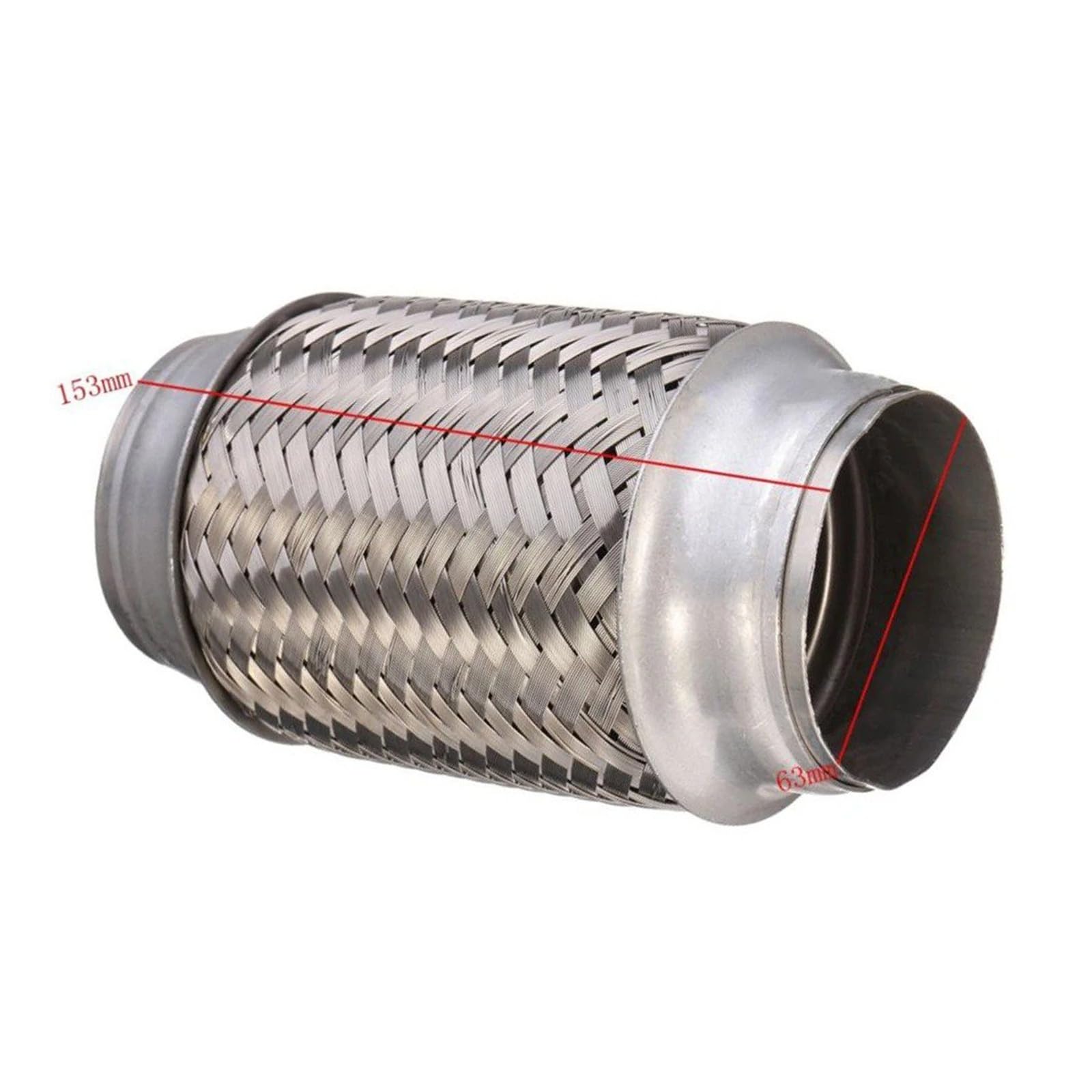 Punta Silenziatore Scarico Tubo Flessibile Scarico Per Auto In Acciaio Inossidabile 63 * 153 Mm Giunto Flessibile Saldato A Soffietto Tubo Terminale Silenziatore