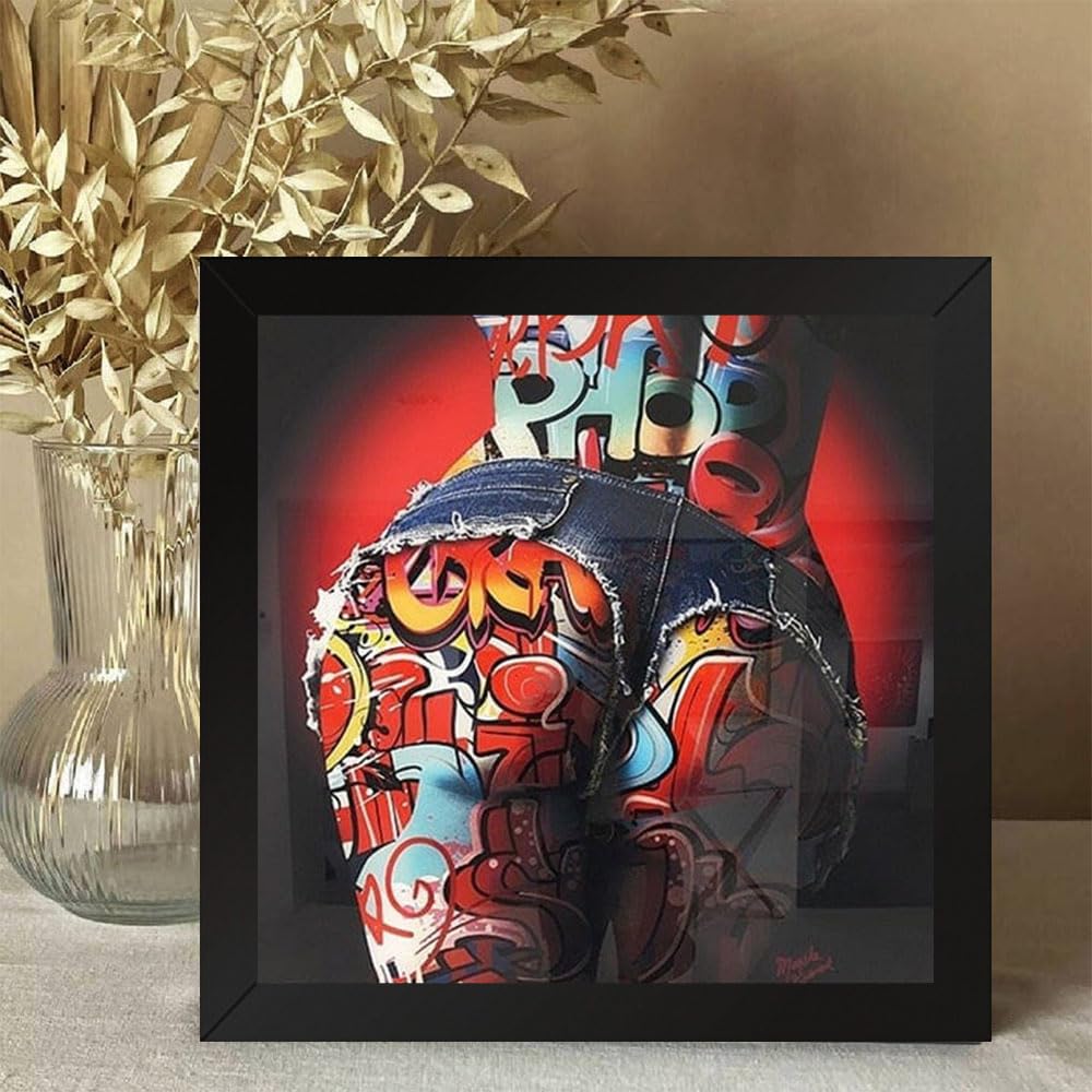 GADGETS WRAP Printed Photo Frame Matte Painting for Home Office Studio Living Room Decoration (10x10inch Black Framed) - Pop Them Booties #2