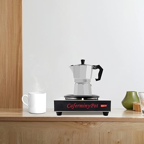 Miniatura 2 de Calentador de café de un solo quemador, plato calentador de decantador de 110 V, calentador portátil de acero inoxidable para decantador de vidrio