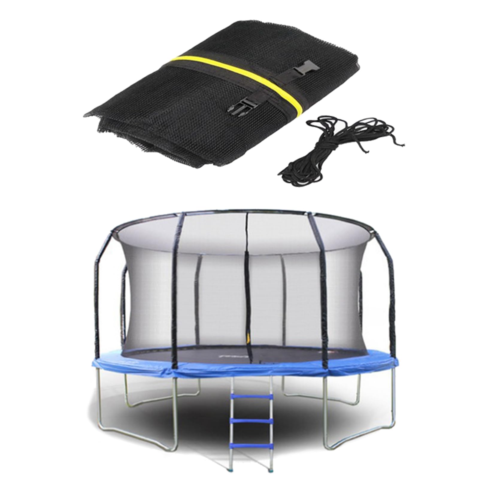 Trampoline Replacement Net, 12FT-6 Pole Trampoline Safety Replacement Net, Trampoline Round Frame Internal Protective net, Net Only