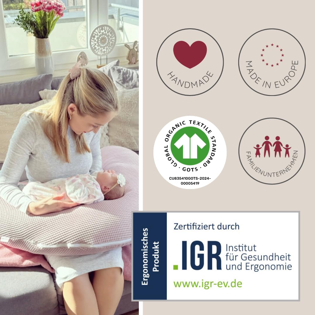 Ehrenkind Stillkissen Bio-Baumwolle - Ergonomisch Für Schwangerschaft & Baby