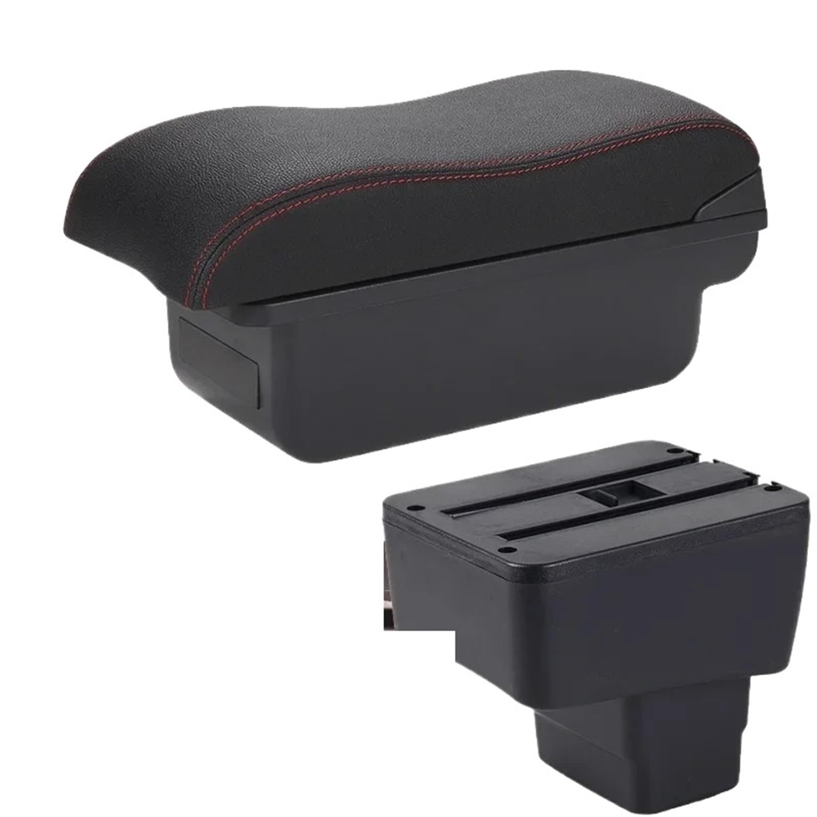 AWGNTQQ Car Armrests For Mazda 2 For Skyactiv Version For Cx3 Car Armrest Box Storage(C1 Black red NO USB)