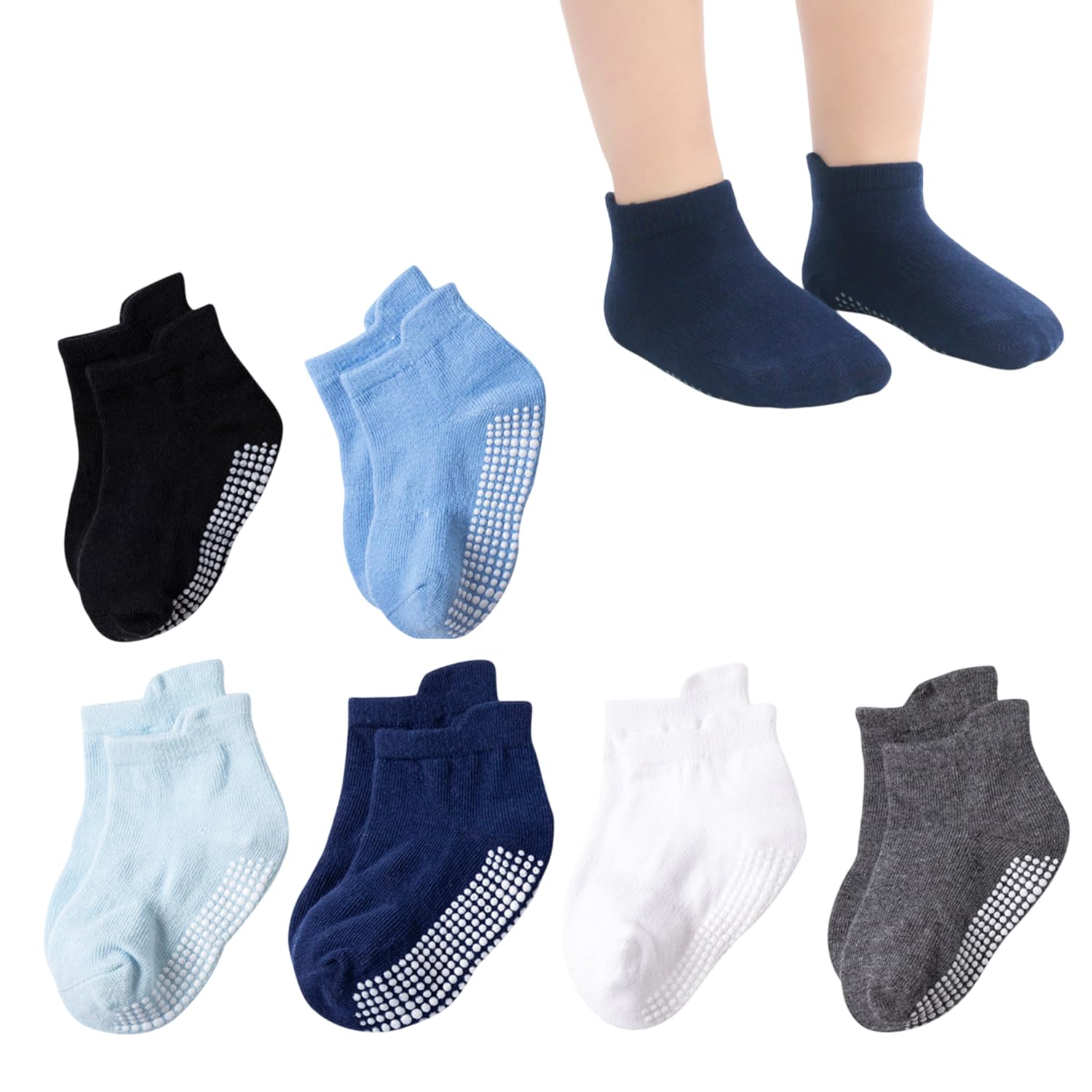 MOMISYBaby Girl Boys children Non Slip Socks Toddlers Infant Warm Cotton Stretch Anti skid Socks-6 Pairs