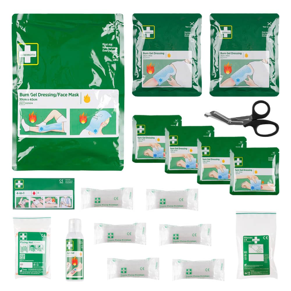Verbandkoffer bei Verbrennungen, CEDERROTH First Aid Burn Kit, 30,5x8,6x24,5 cm, Art.-Nr. 611967 | Verbandskasten | Notfallkoffer | Erste Hilfe Kasten