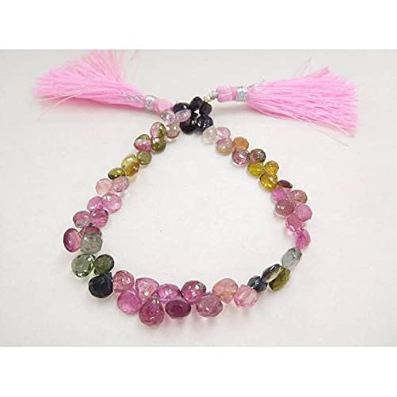 Heart beads de Tourmaline multicolore pour composer vos bijoux d'été personnalisés
