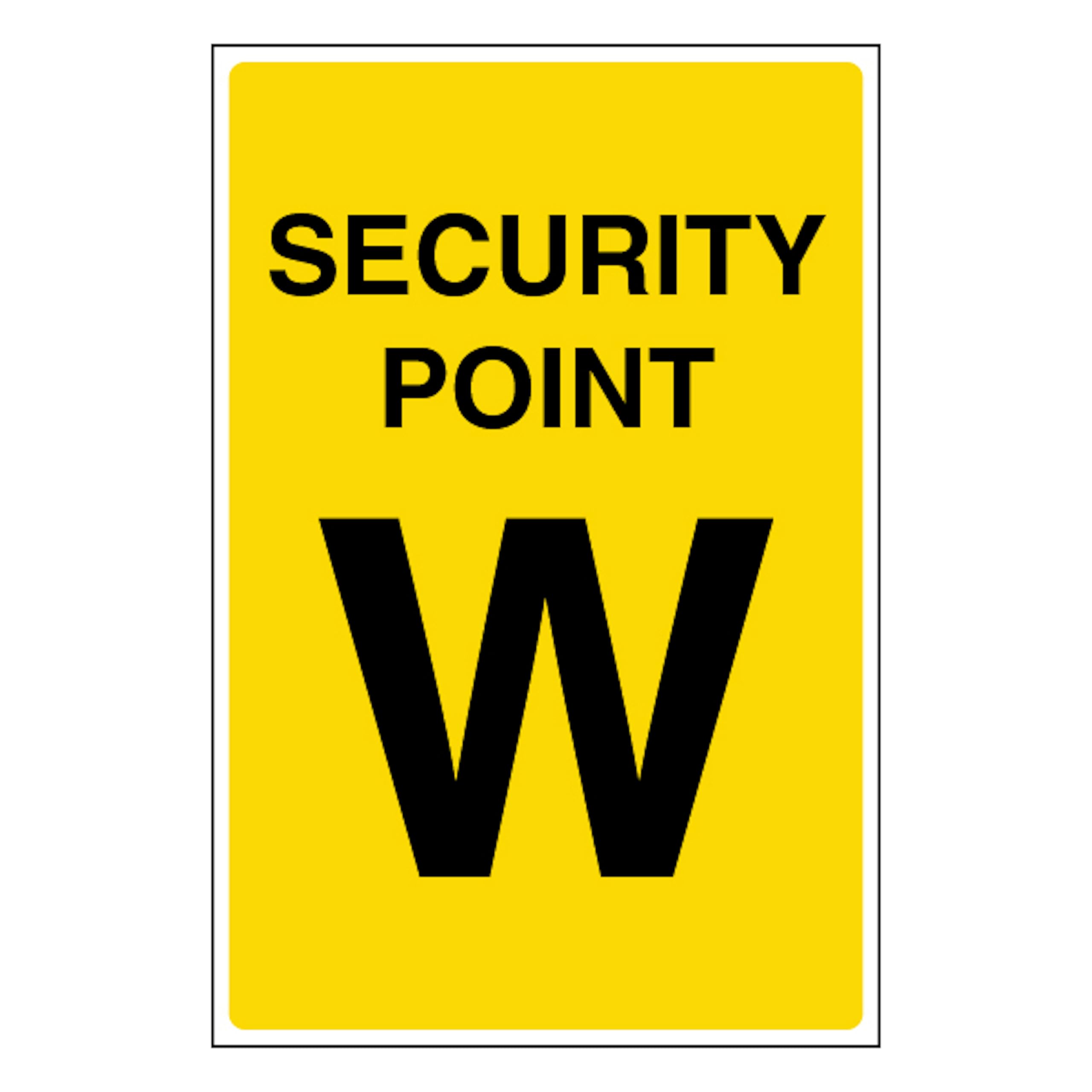 V Safety Security Point W 100 x 150 mm - Glow In The Dark 1mm Rigid Plastic
