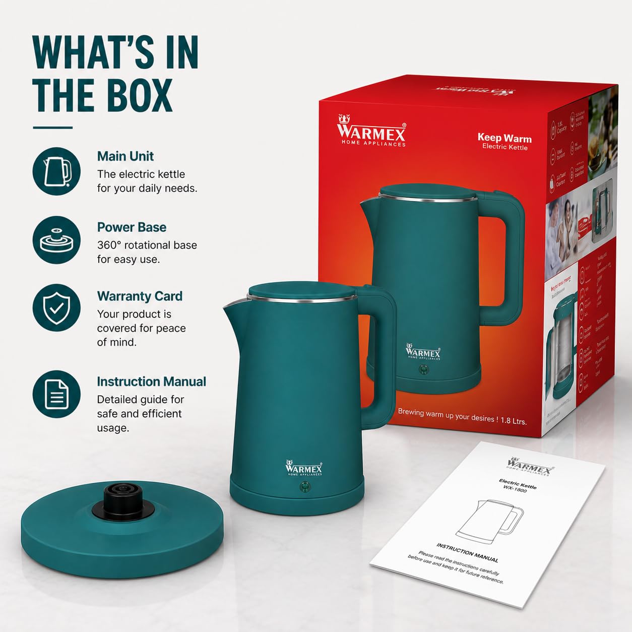 Warmex Electric Kettle - Rapid Boiling & Auto Shut-off -7