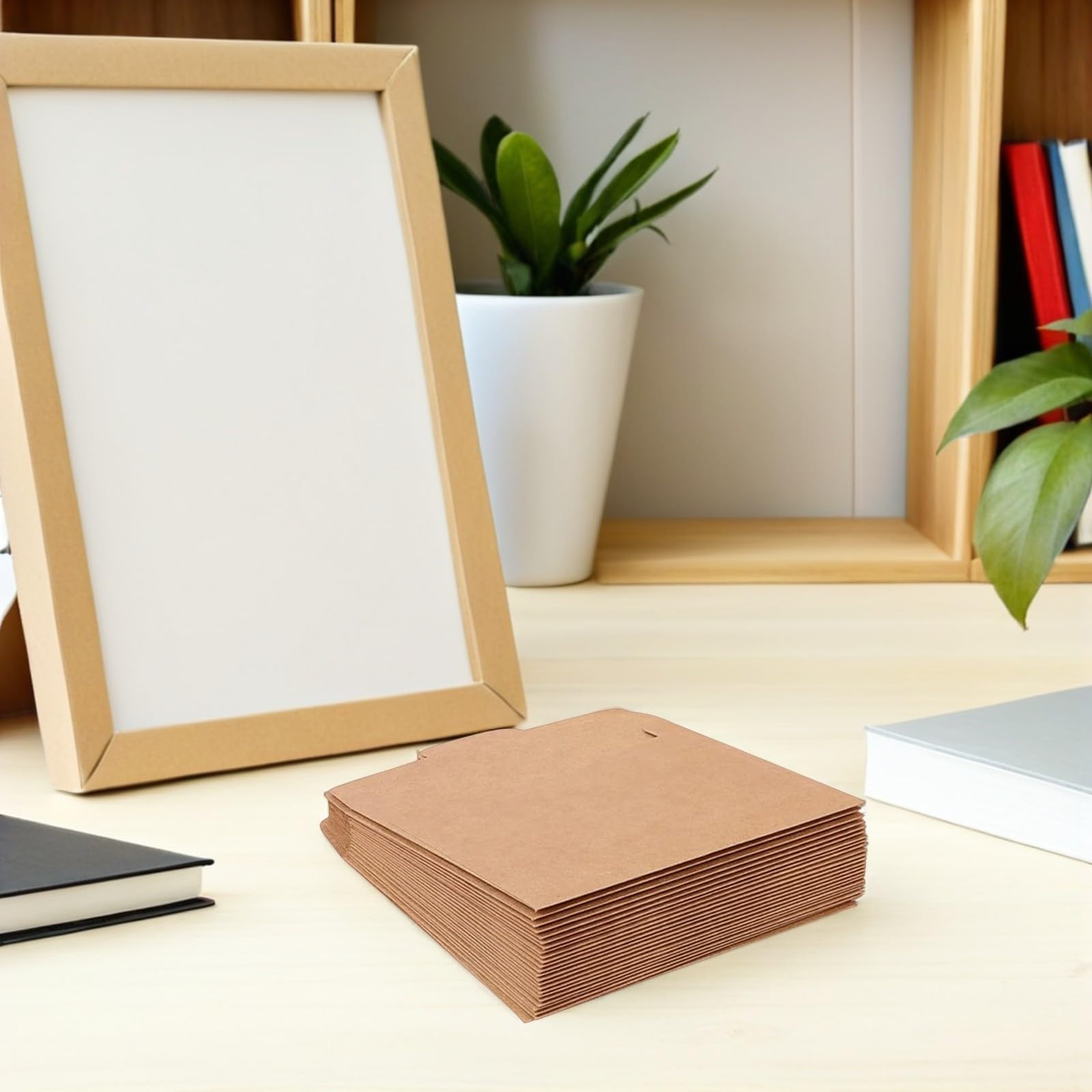 YARNOW Bolsas de Papel Kraft Marrón Tamaño Pequeño y Resistente 50 para CD, Sobres Reutilizables de Cartón Kraft, Ideales para Embalaje y Archivo de Discos