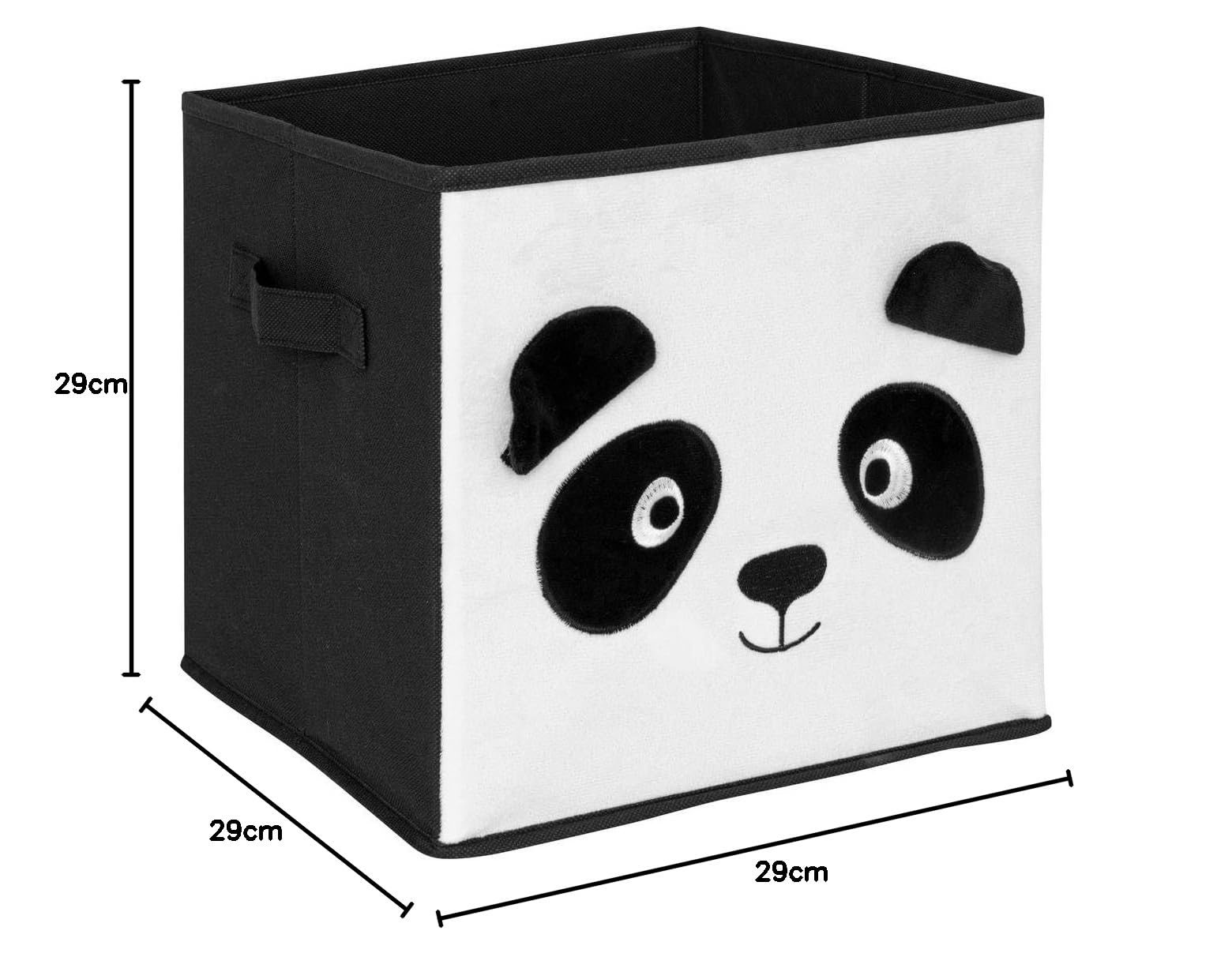 Atmosphera Joey Panda pudełko do przechowywania, czarno-biały, 29 x 29 cm