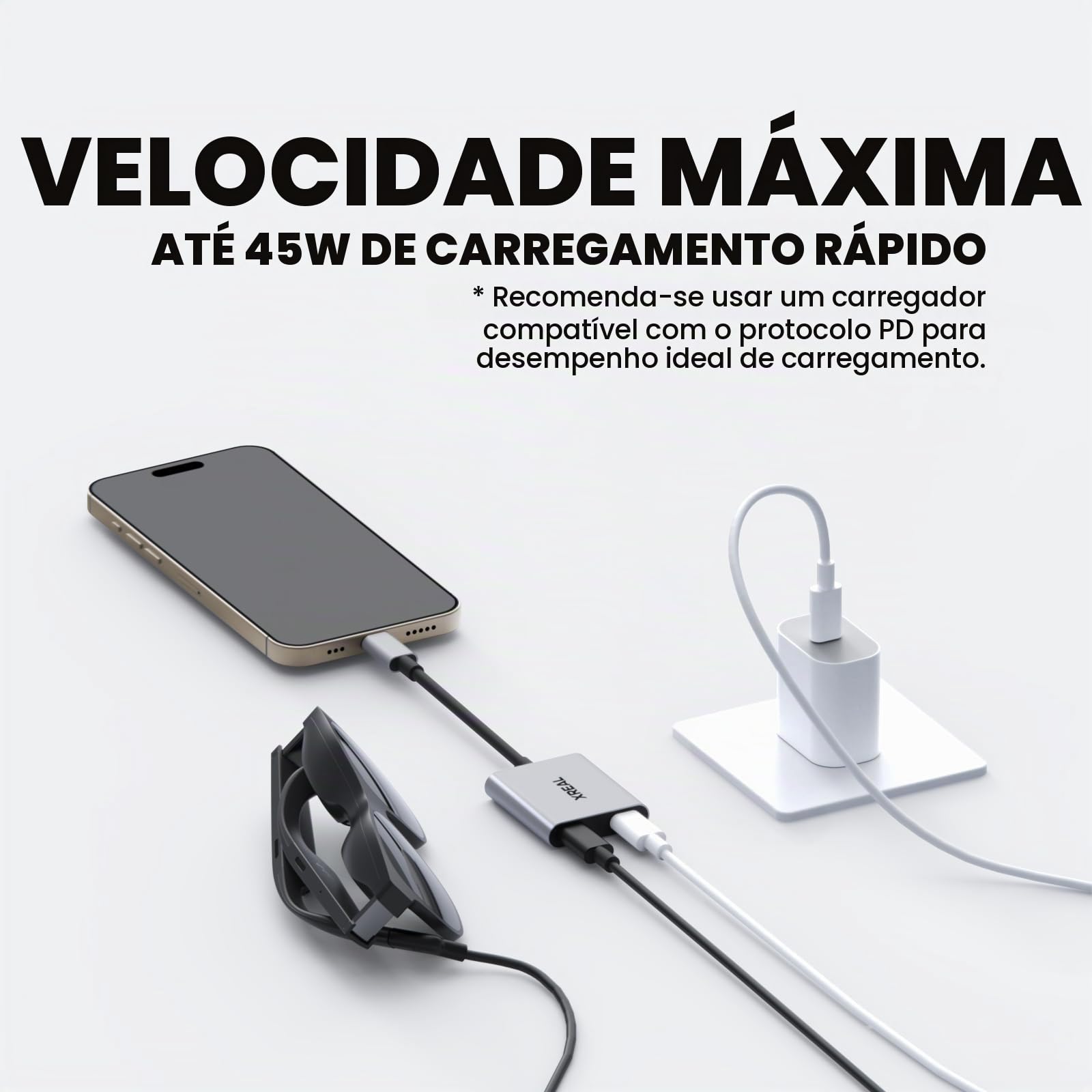 XREAL Hub 3セット Adaptador hub XREAL Carrega seus óculos RA enquanto carrega seu
