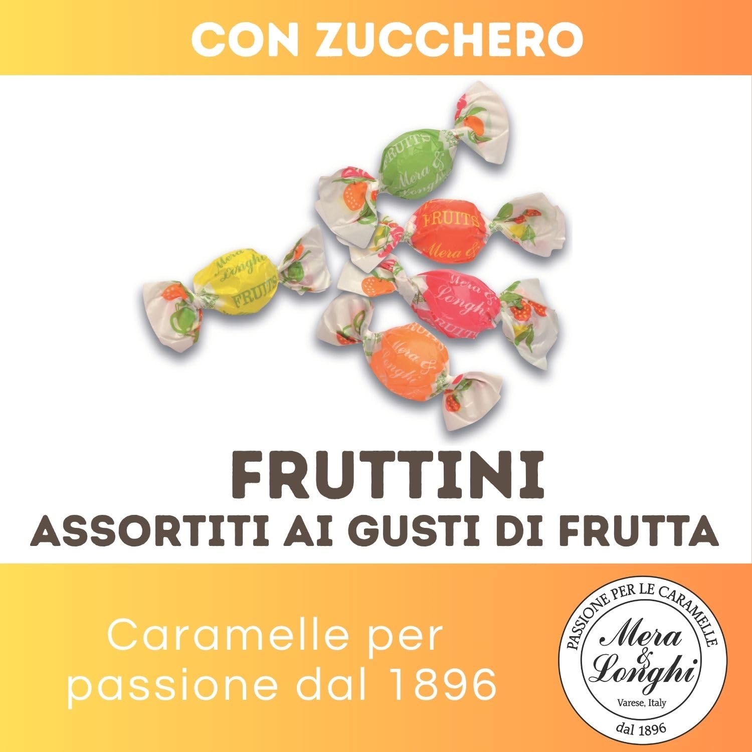 Mera & Longhi dal 1896 - CARAMELLE ZUCCHERATE FRUTTINI SICILIANI - Confezione da 3 Kg