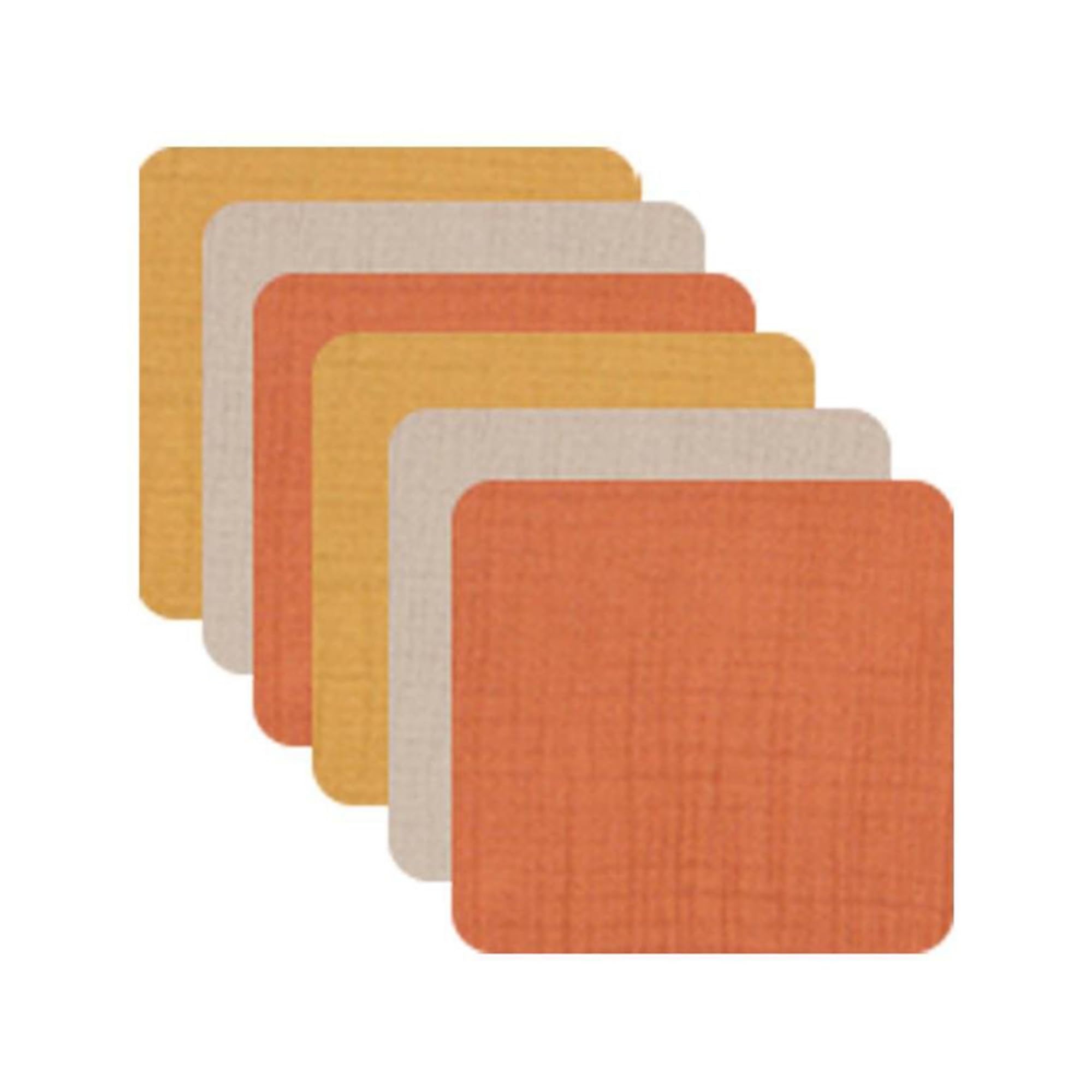 Baby Musselin Waschlappen 6er Pack 20x20 cm | 100 % Bio-Baumwolle | Weiche Baby-Mundtücher & Spucktücher für Neugeborene | Sanfte Gesichtswaschlappen Musselintücher (Terrakotta - Beige - Senfgelb)
