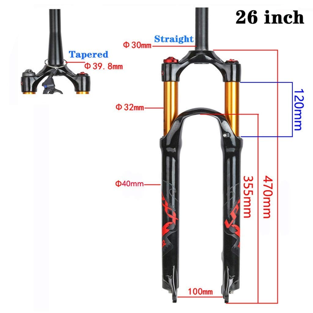 Horquilla Delantera MTB 26 27,5 29 Pulgadas Aleación de Aluminio Ultraligera 120mm Suspensión de Bicicleta de Viaje Horquillas de Aire Amortiguador